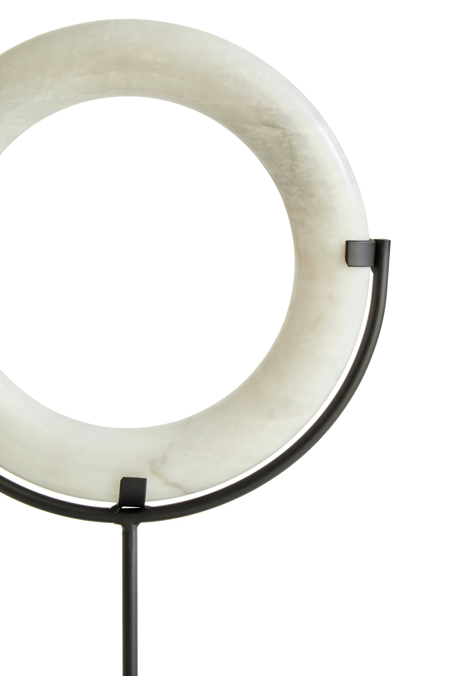 Palladio White Marble Ring & Metal Stand Sculpture