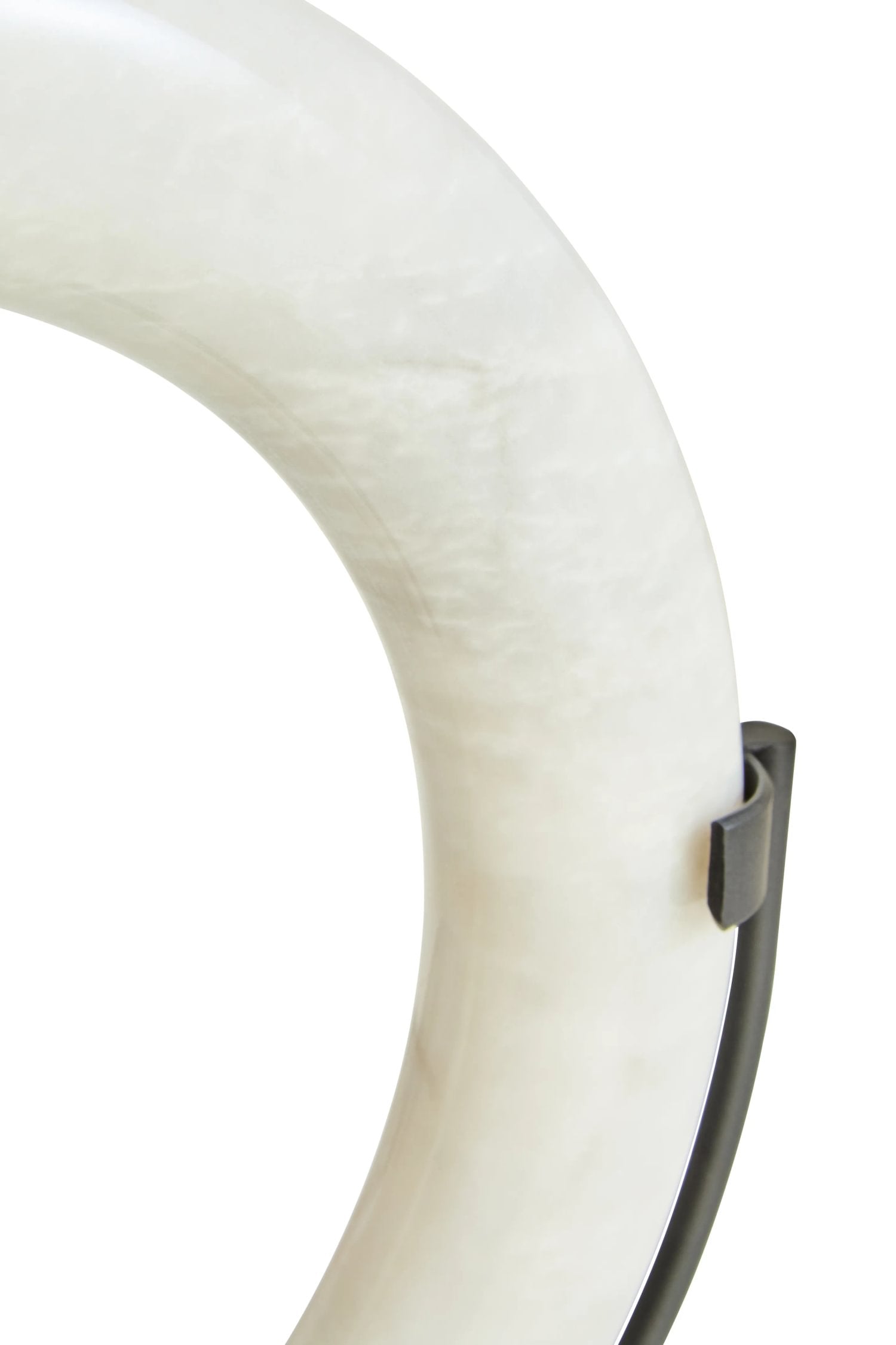 Palladio White Marble Ring & Metal Stand Sculpture