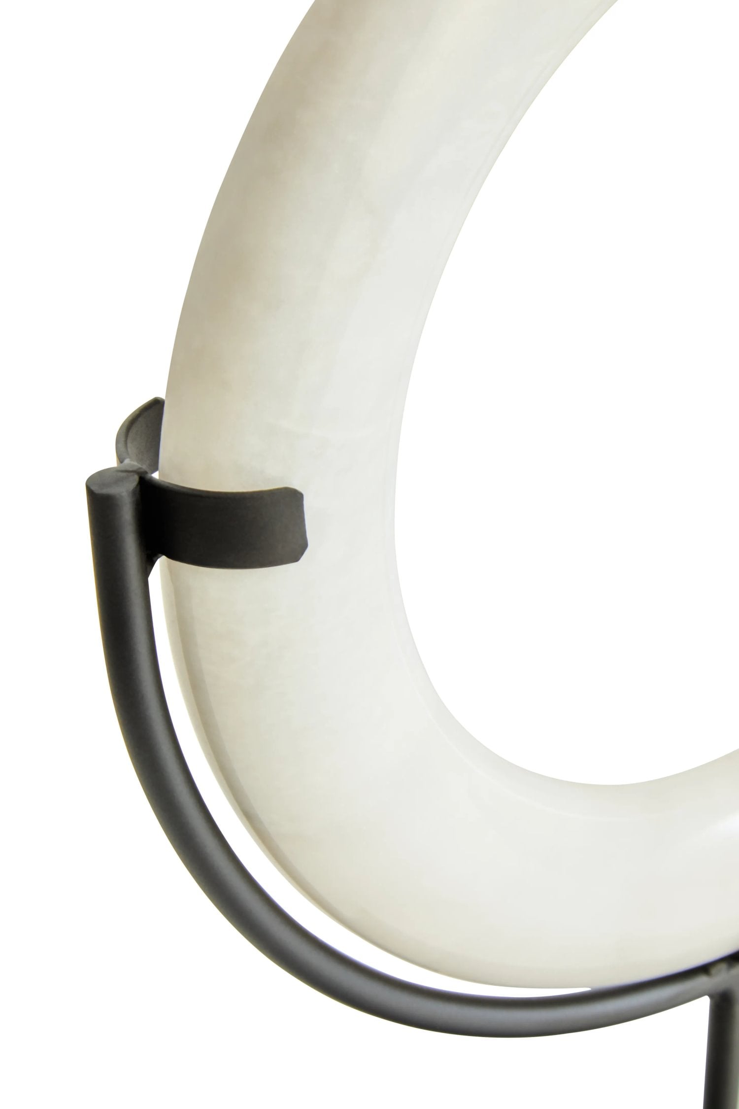 Palladio White Marble Ring & Metal Stand Sculpture