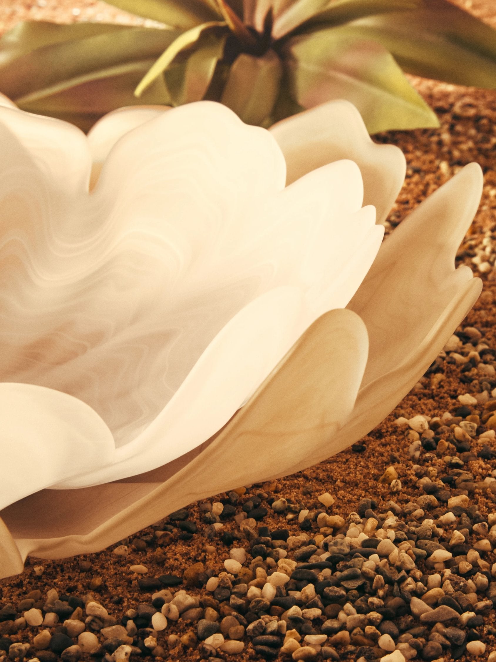 Flume Fluted White Glass Plate