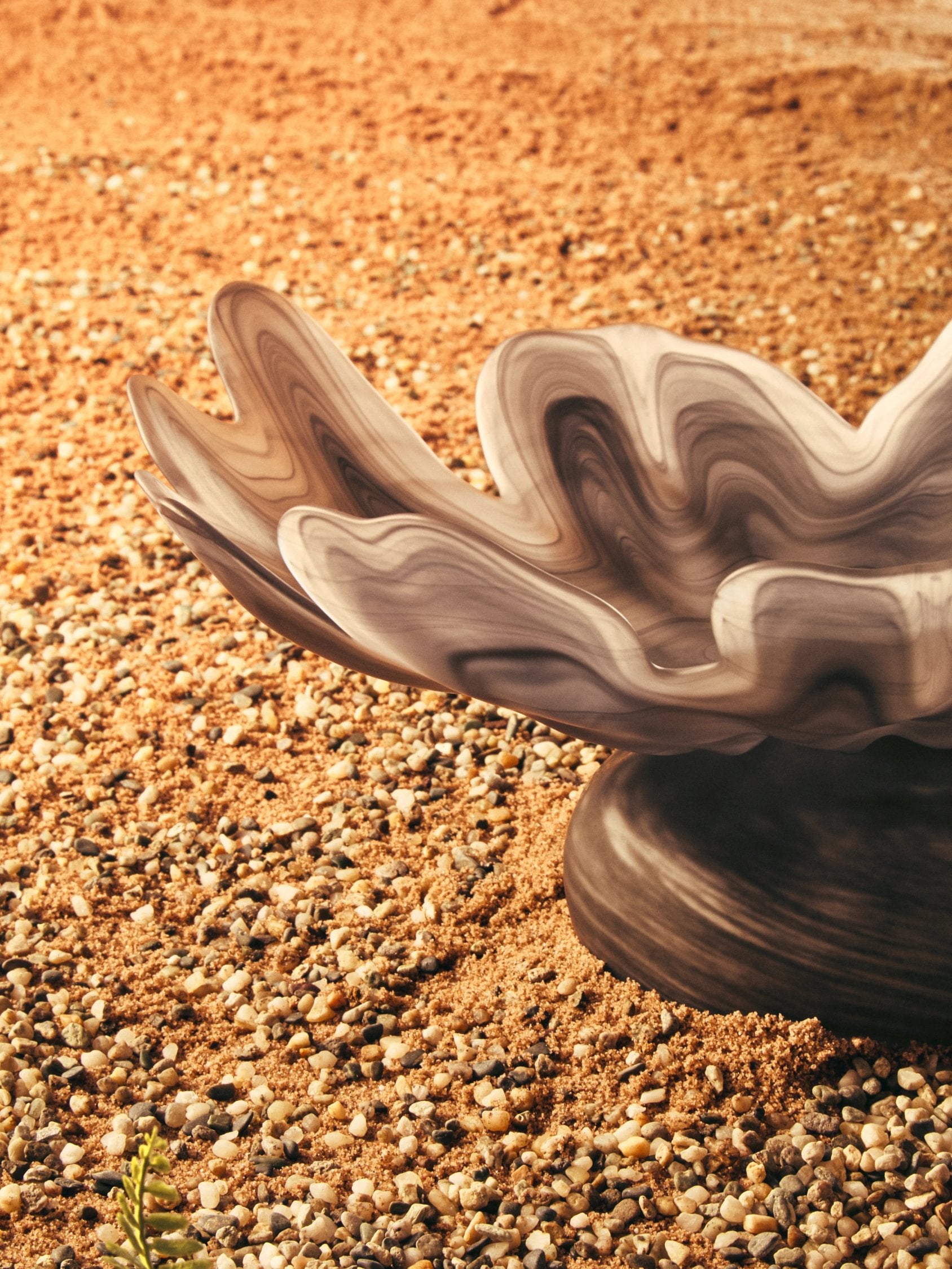 Flume Grey Fluted Glass Pedestal Bowl
