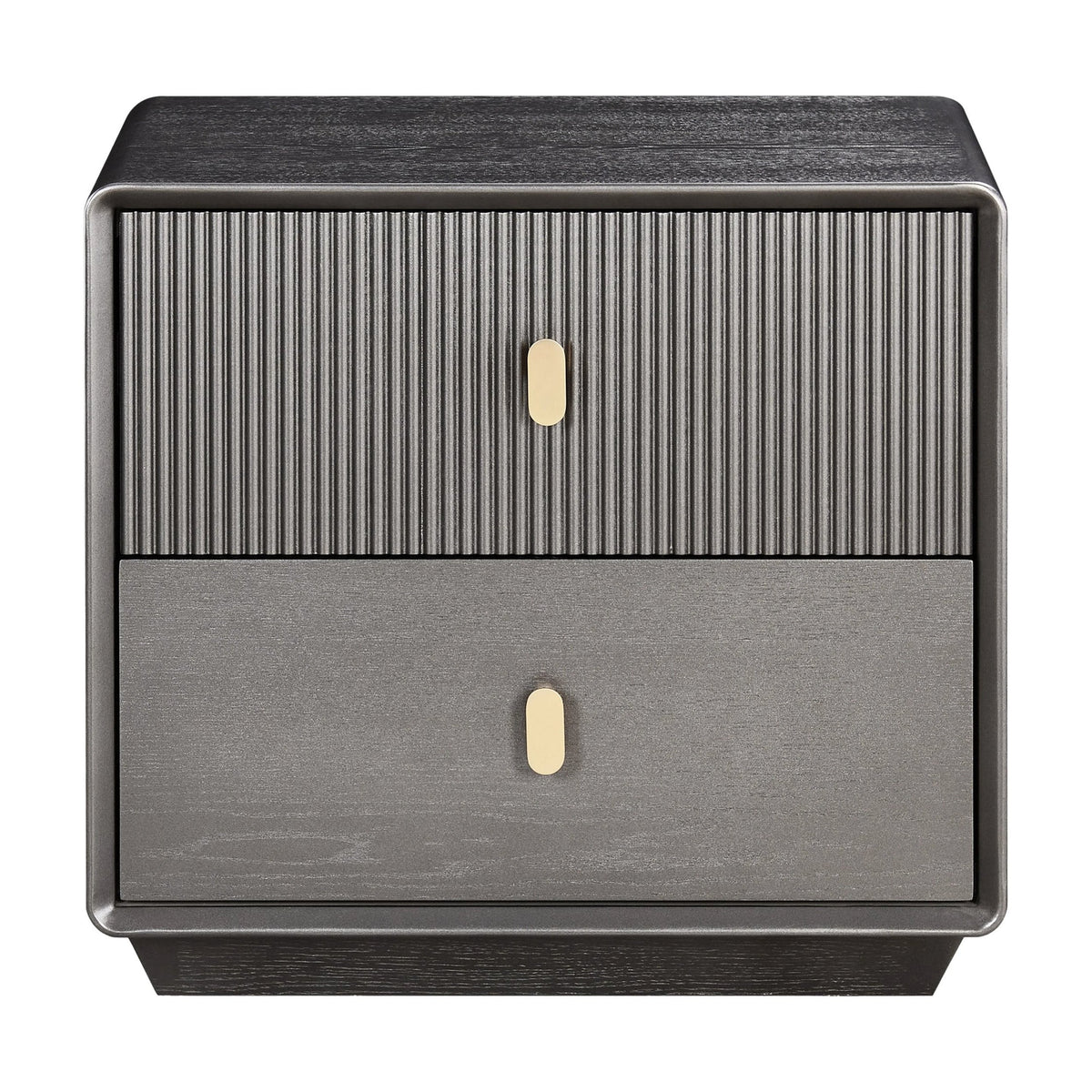 Eaton Brown Grey 2 Drawer Bedside Table