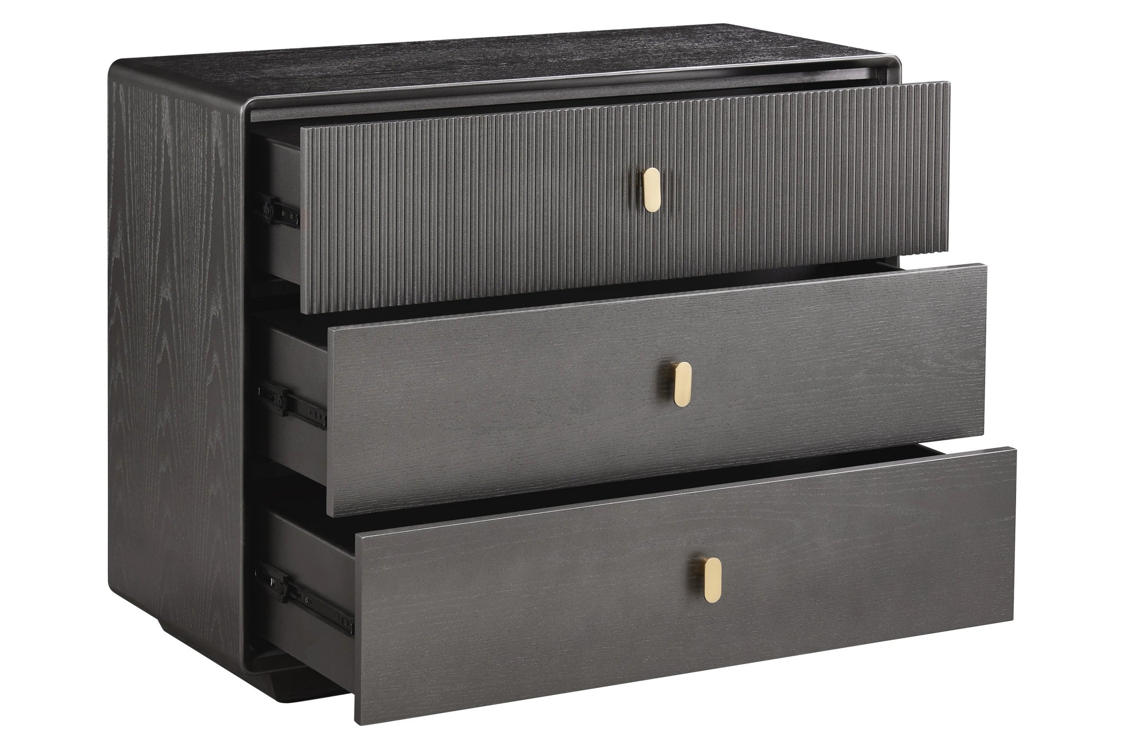 Eaton Brown Grey 3 Drawer Chest of Drawers