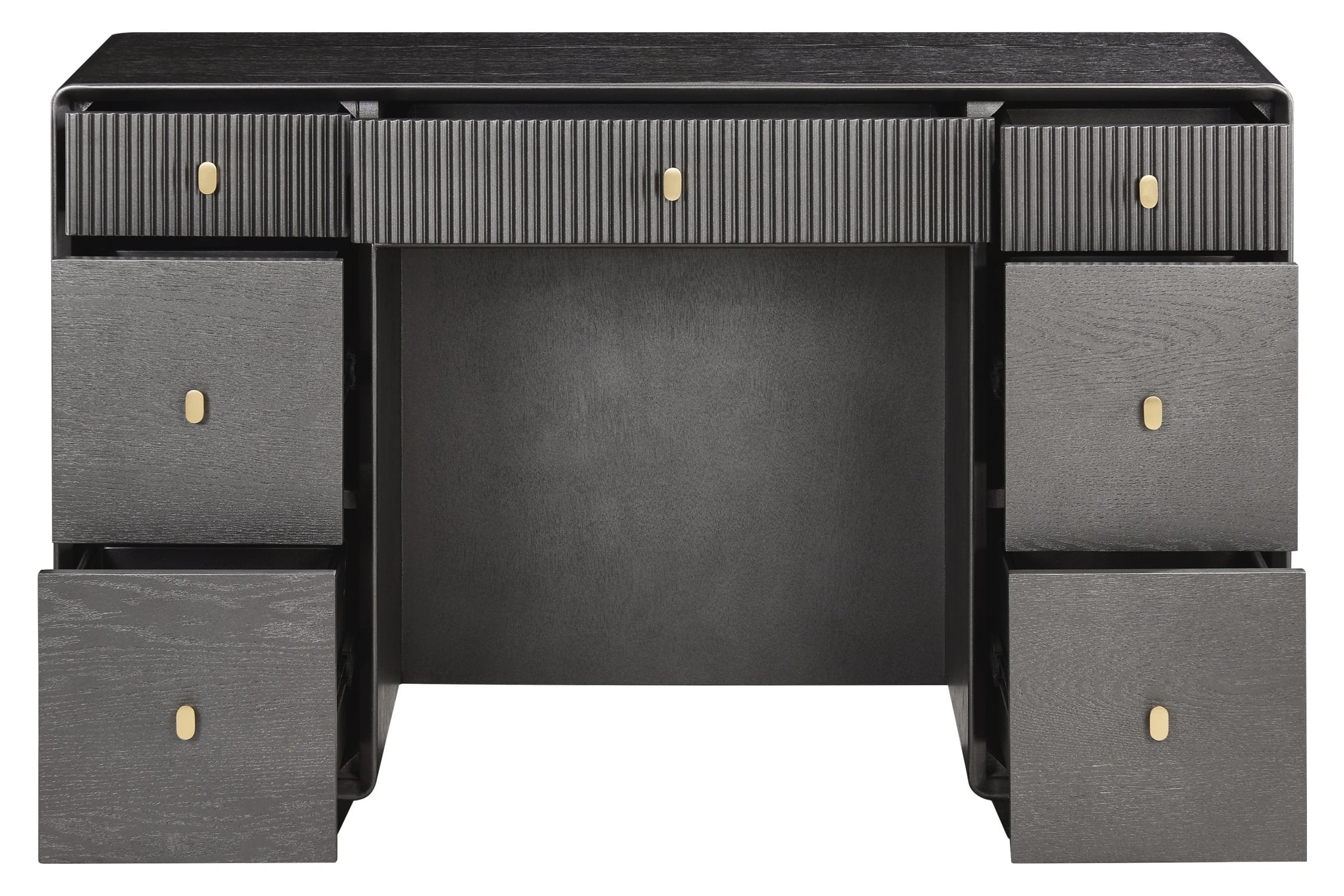 Eaton Brown Grey 7 Drawer Dressing Table