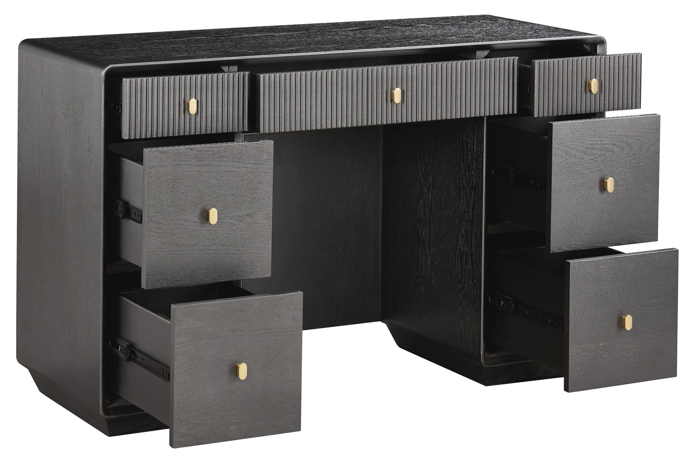 Eaton Brown Grey 7 Drawer Dressing Table
