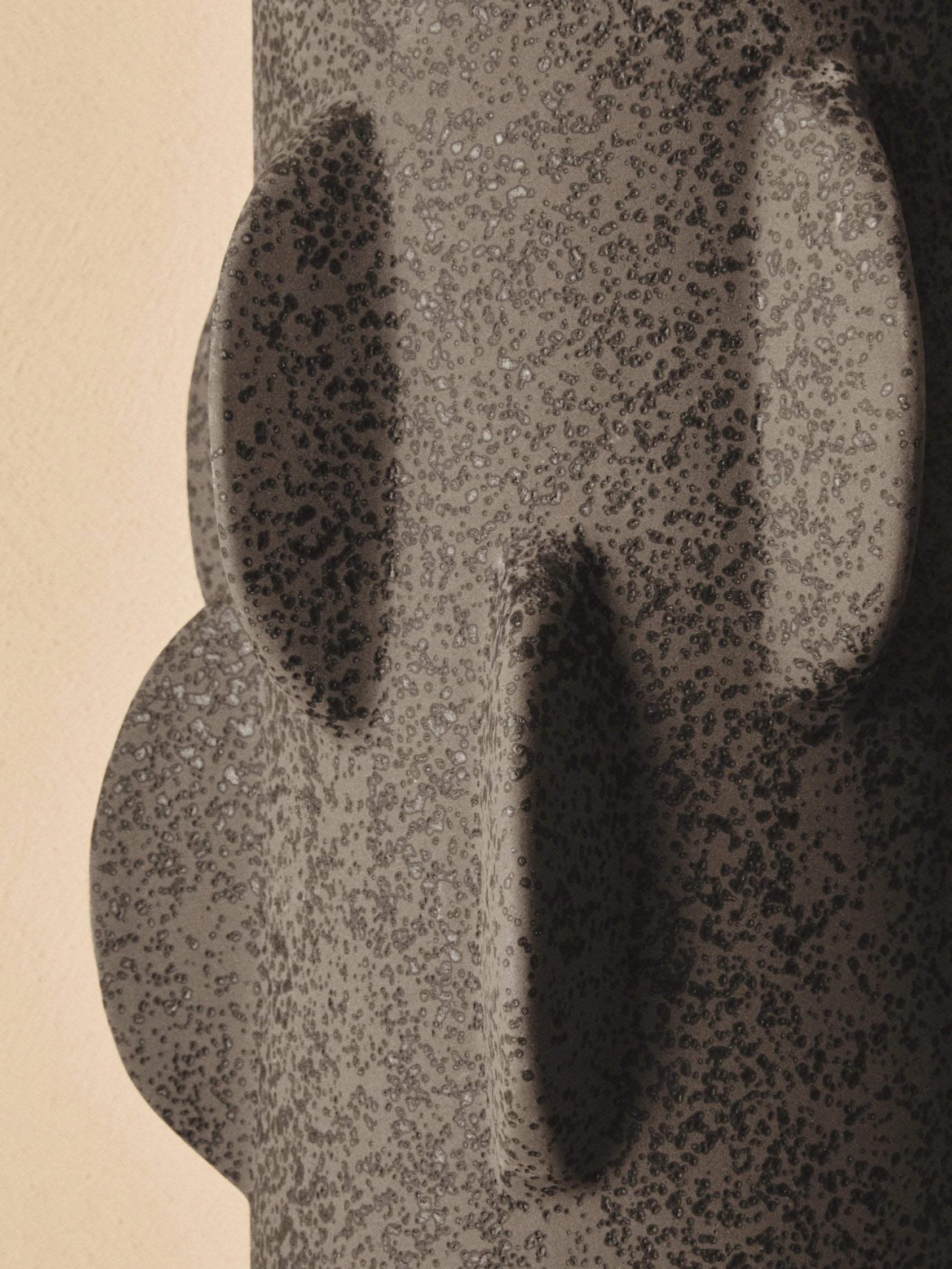 Dune Small Black Textured Stoneware Vase