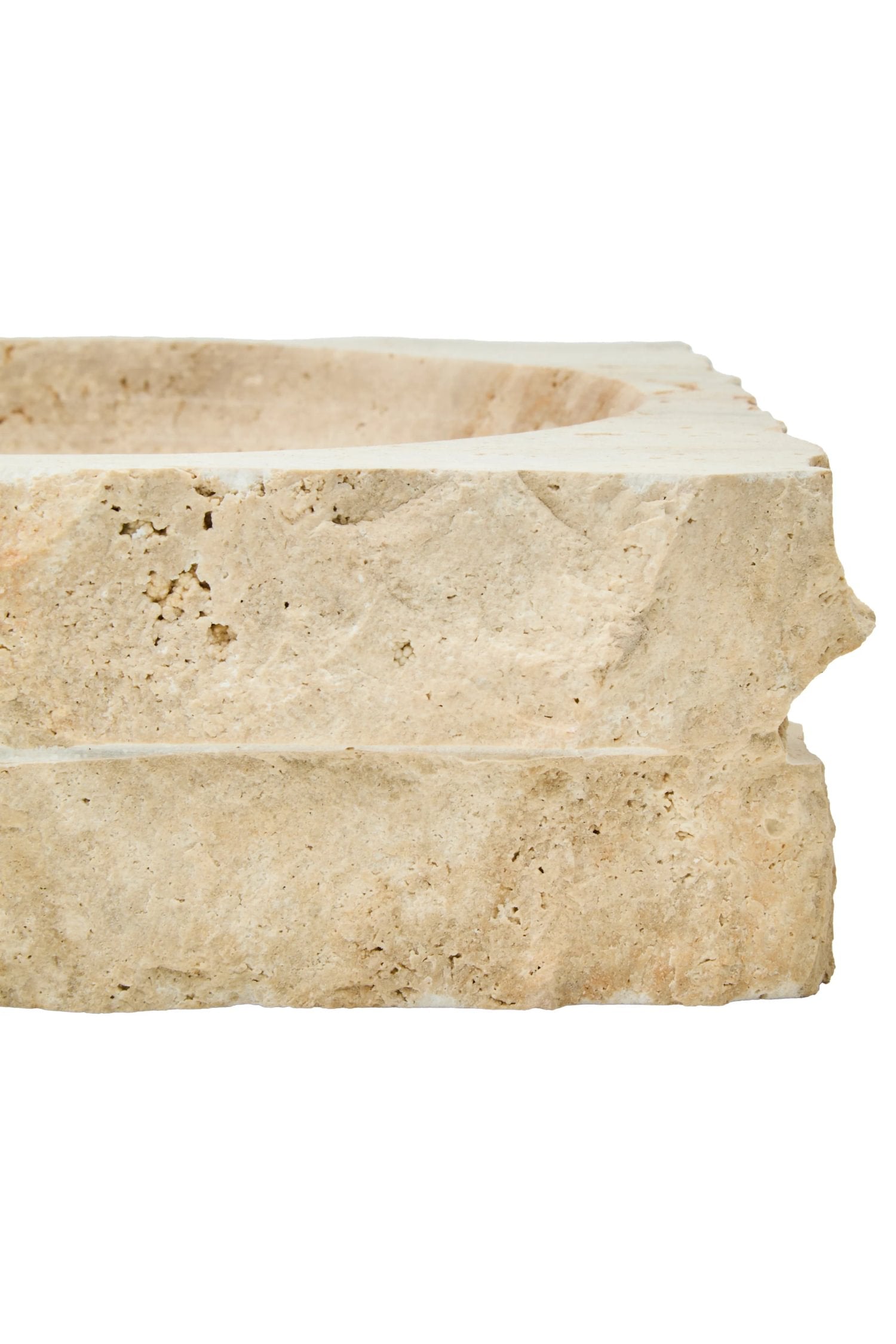 Terra Travertine Rough Edge Square Bowl