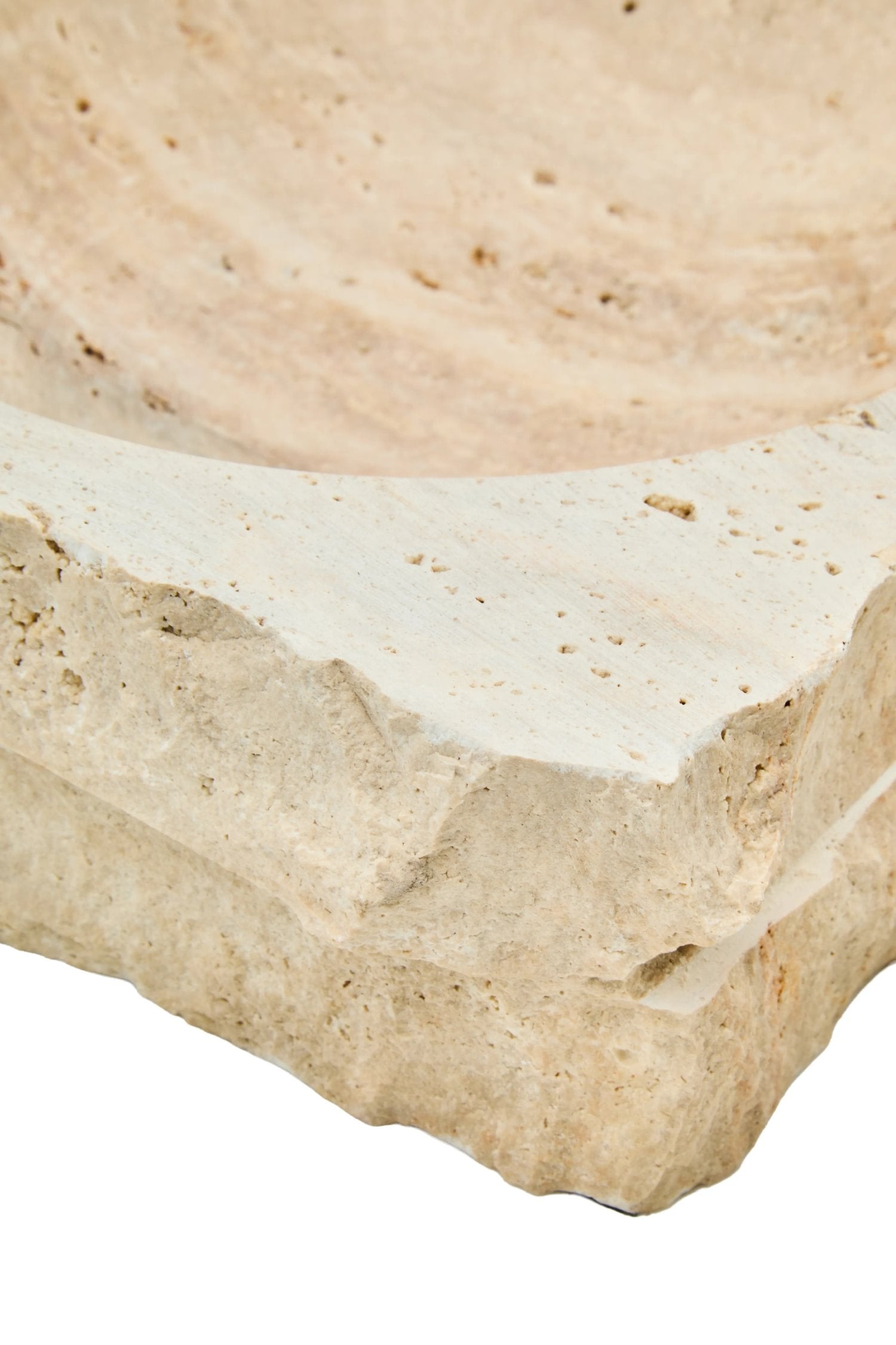 Terra Travertine Rough Edge Square Bowl