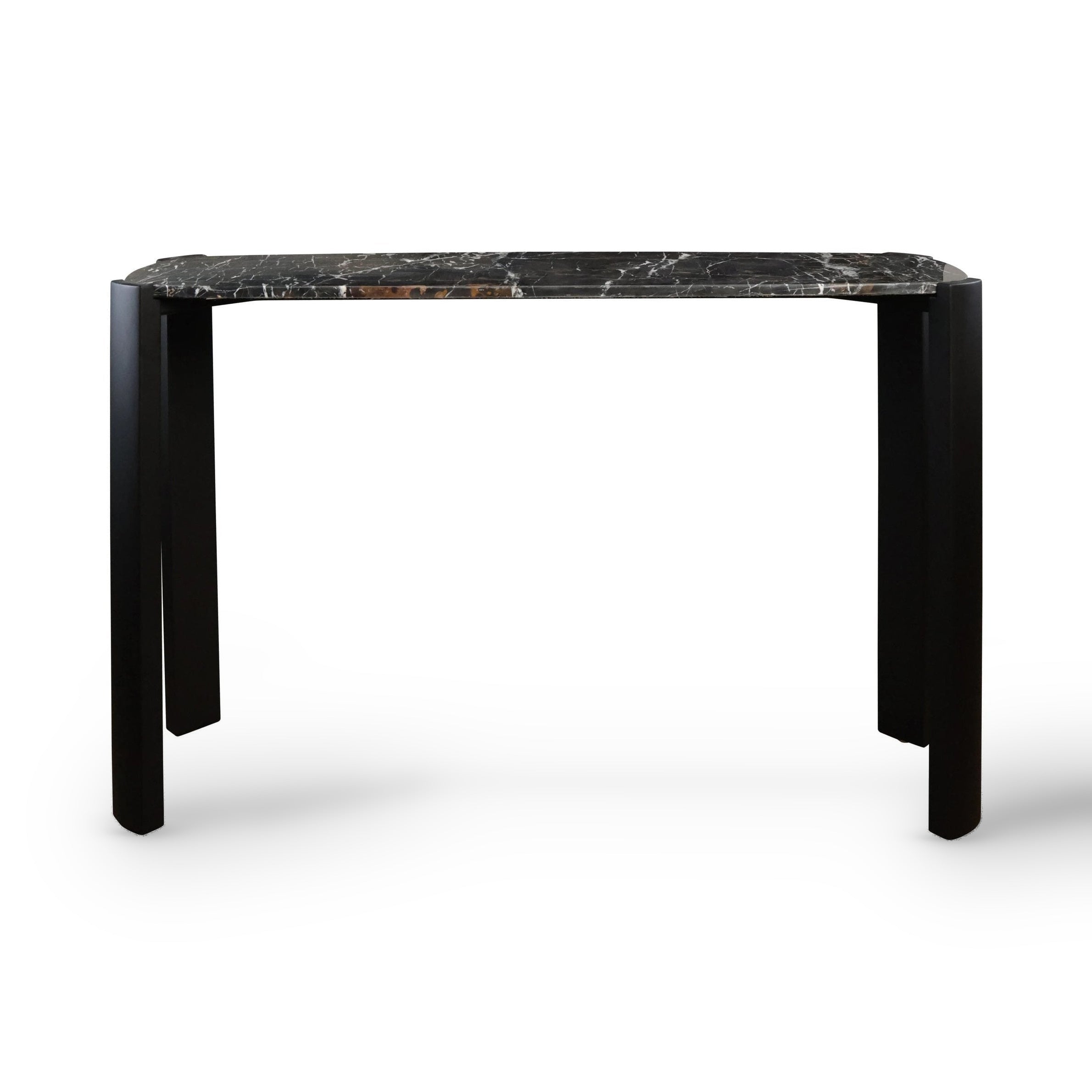 Loggia Black Marble Top & Acacia Wood Console Table