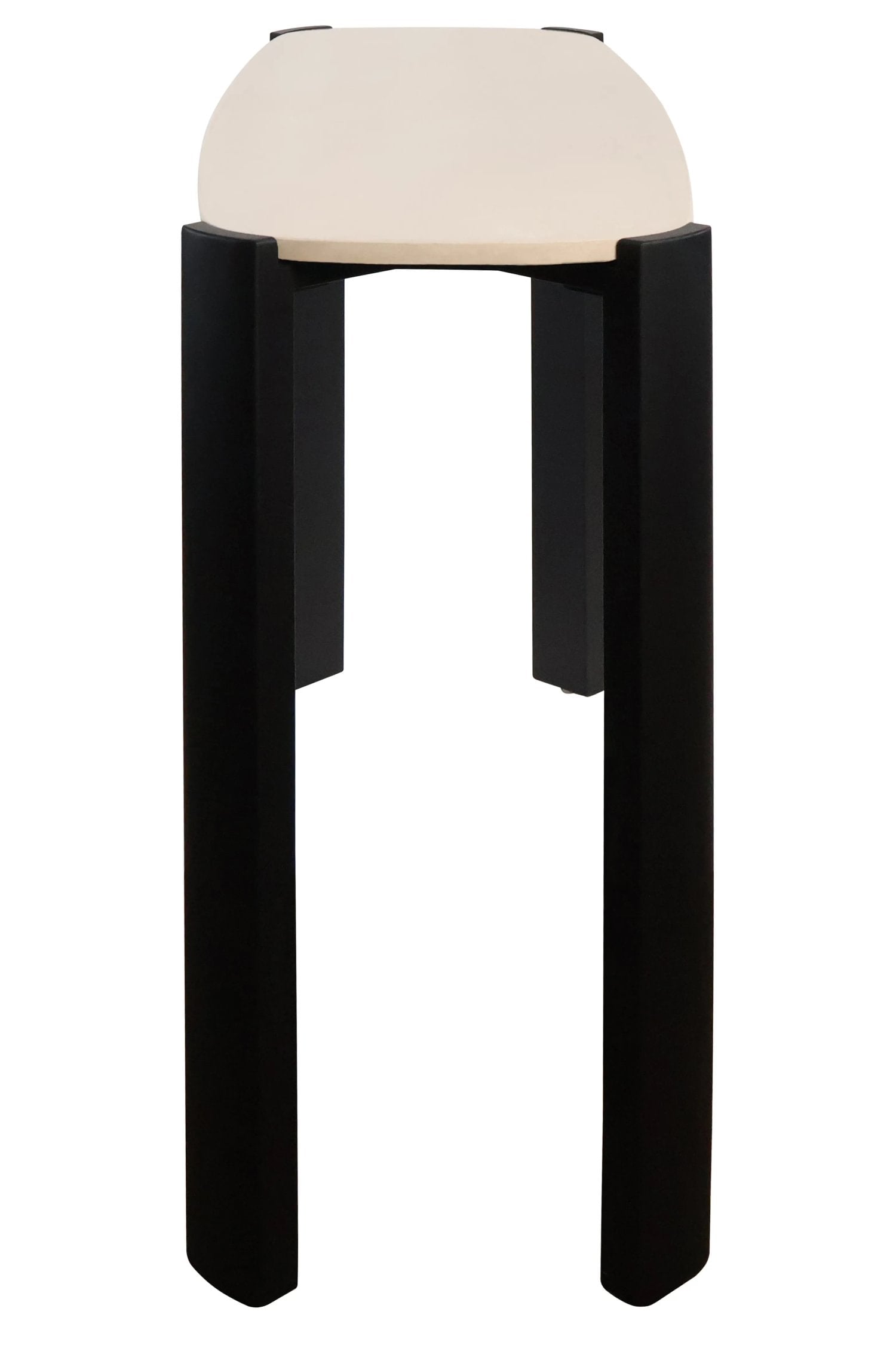 Loggia Cream Marble Top & Black Acacia Wood Console Table