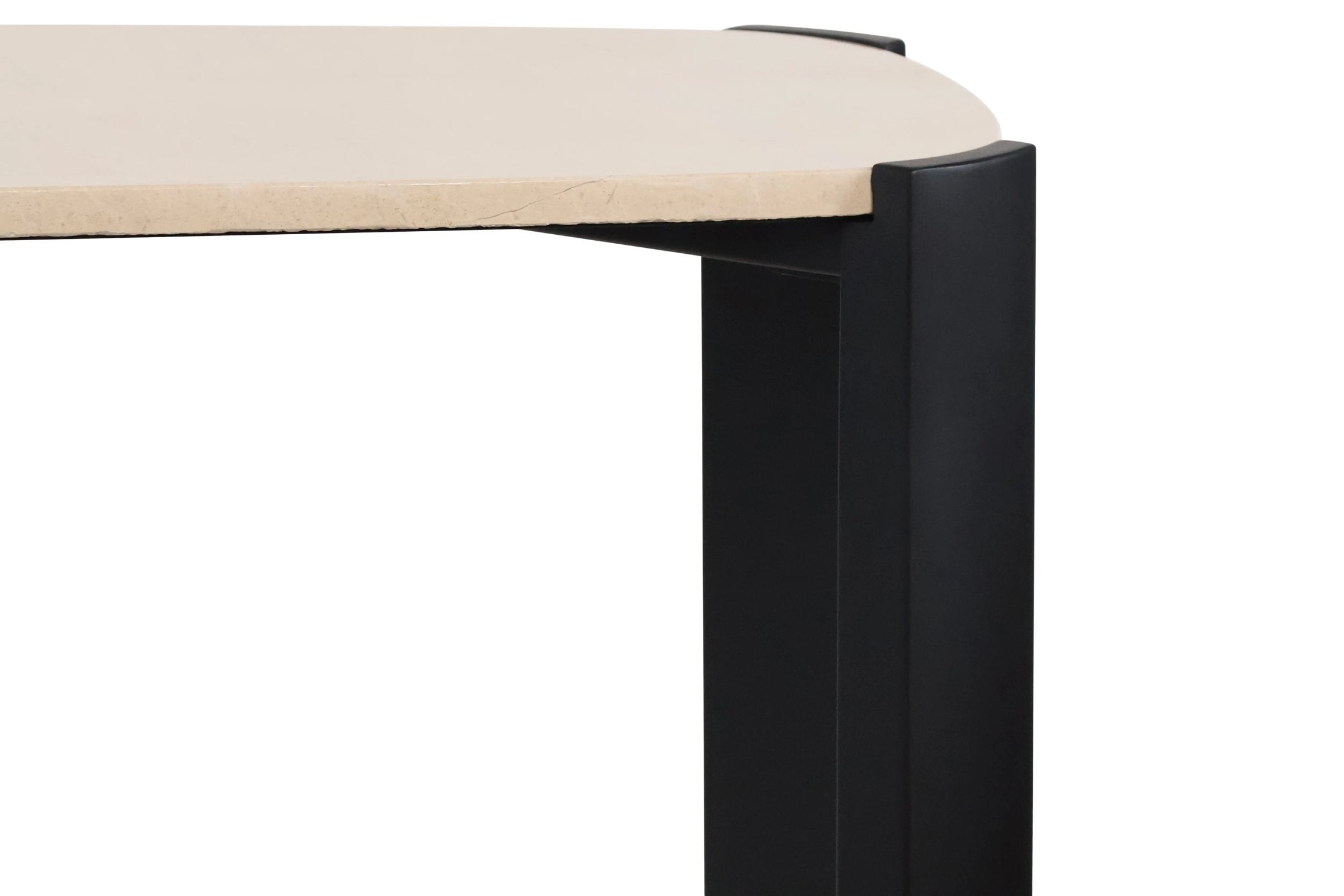 Loggia Cream Marble Top & Black Acacia Wood Console Table