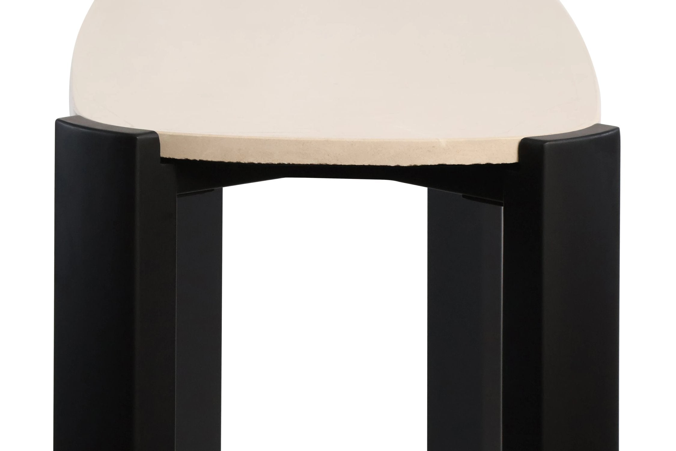 Loggia Cream Marble Top & Black Acacia Wood Console Table