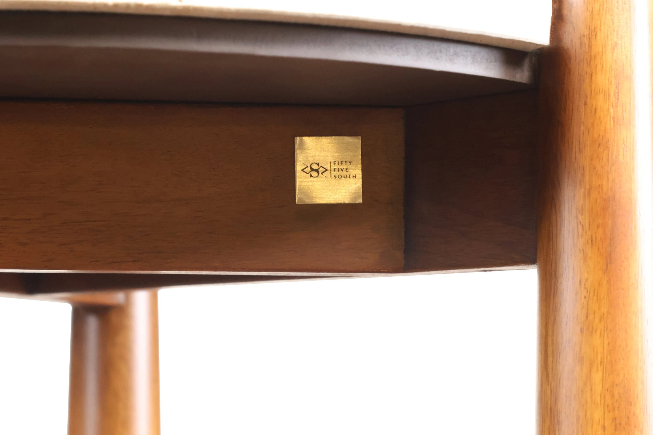 Portico Travertine Top & Brown Finish Mango Wood Side Table