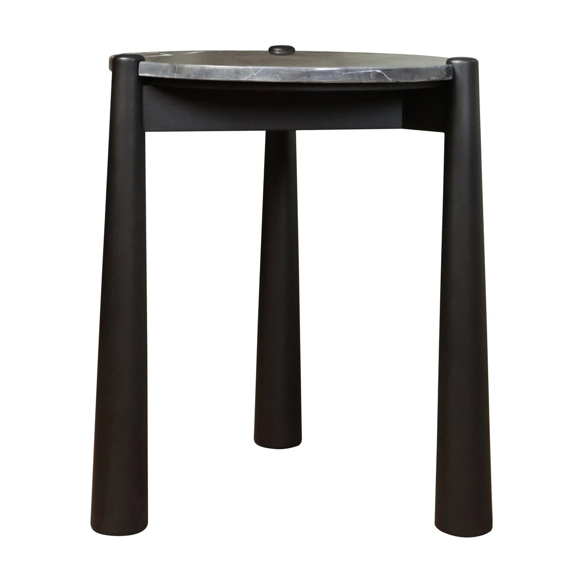 Portico Black & White Marble Top Mango Wood Side Table