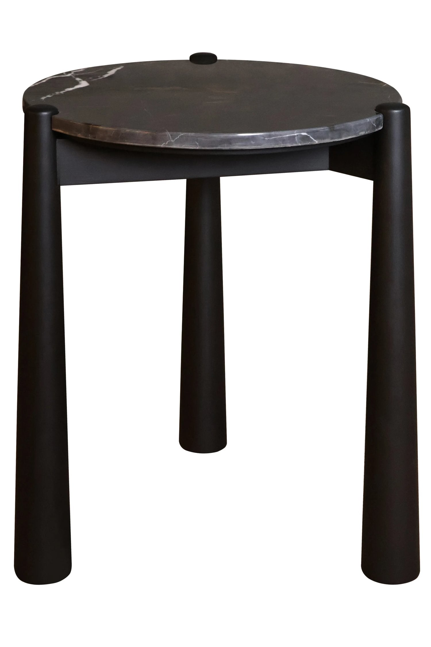 Portico Black & White Marble Top Mango Wood Side Table