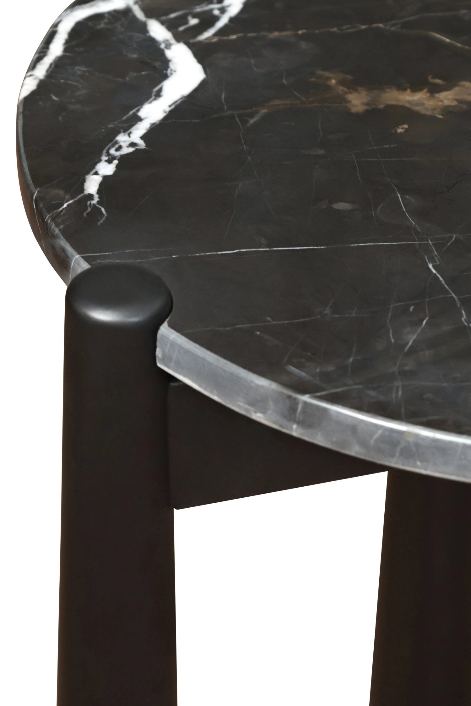 Portico Black & White Marble Top Mango Wood Side Table
