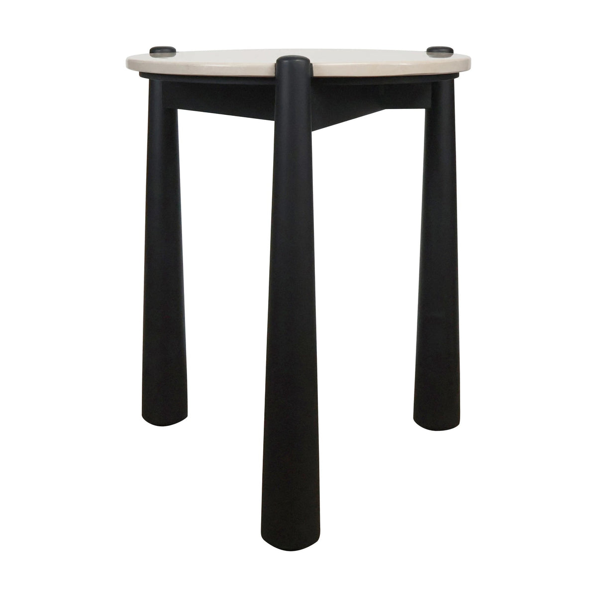 Portico Cream Marble Top & Mango Wood Side Table