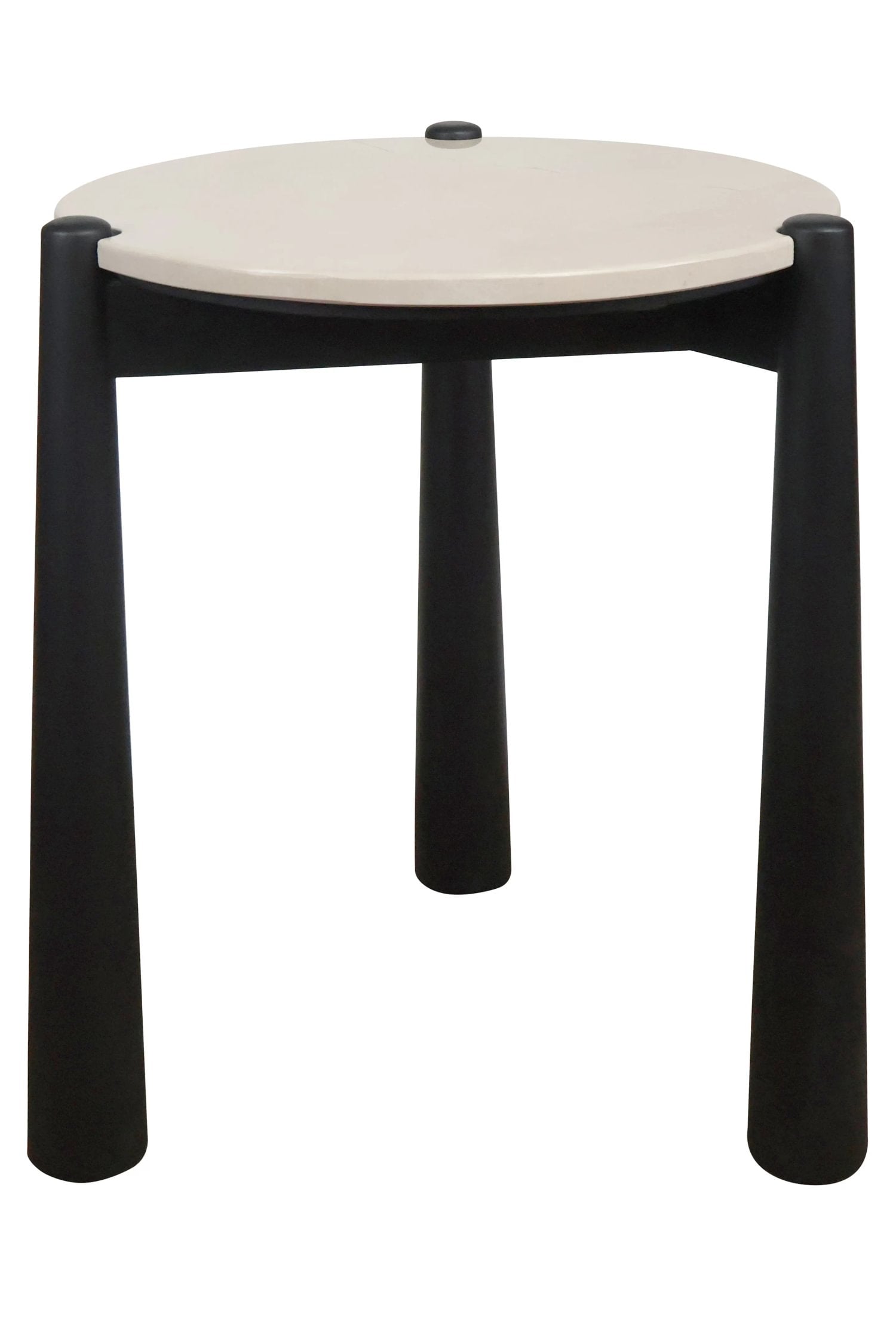 Portico Cream Marble Top & Mango Wood Side Table
