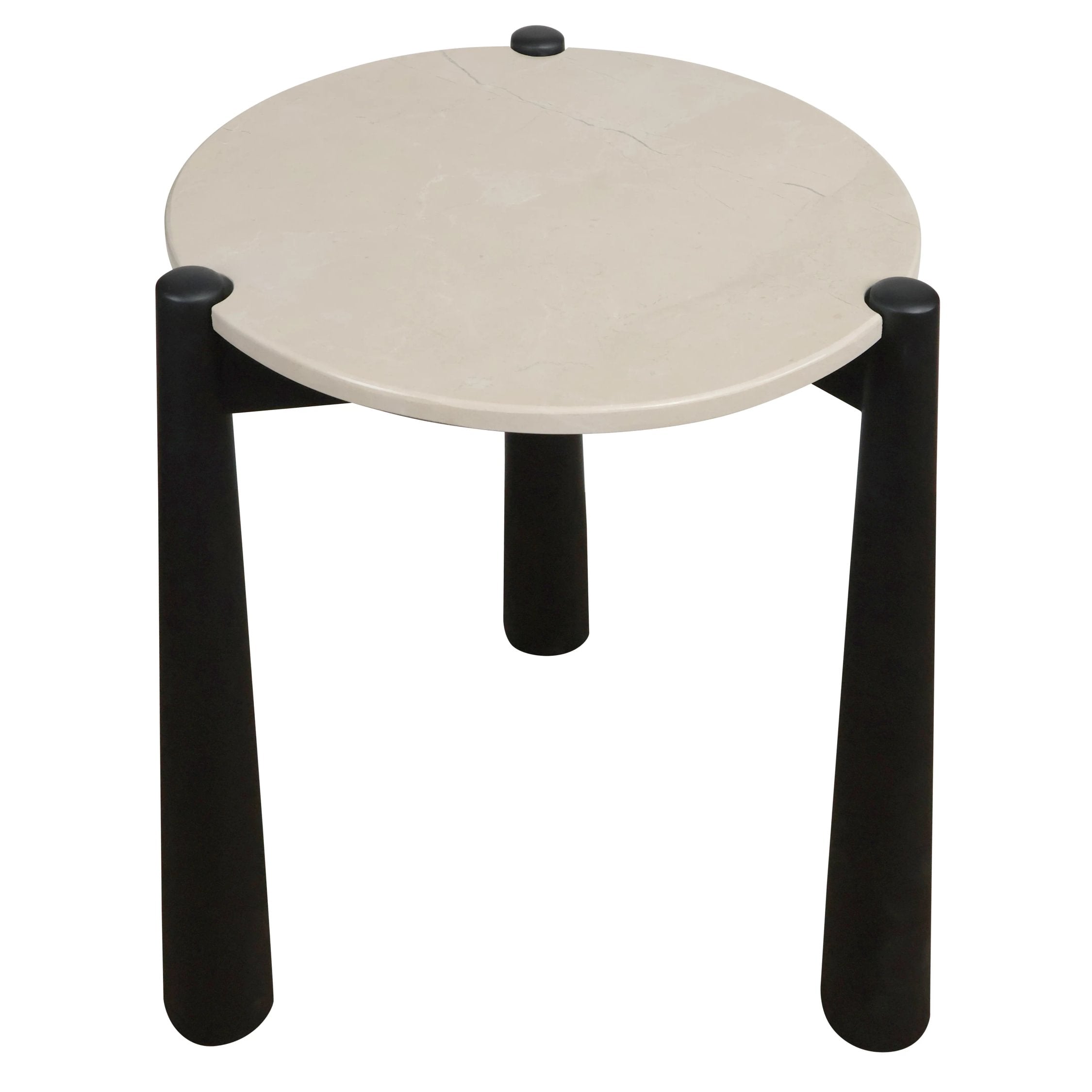 Portico Cream Marble Top & Mango Wood Side Table