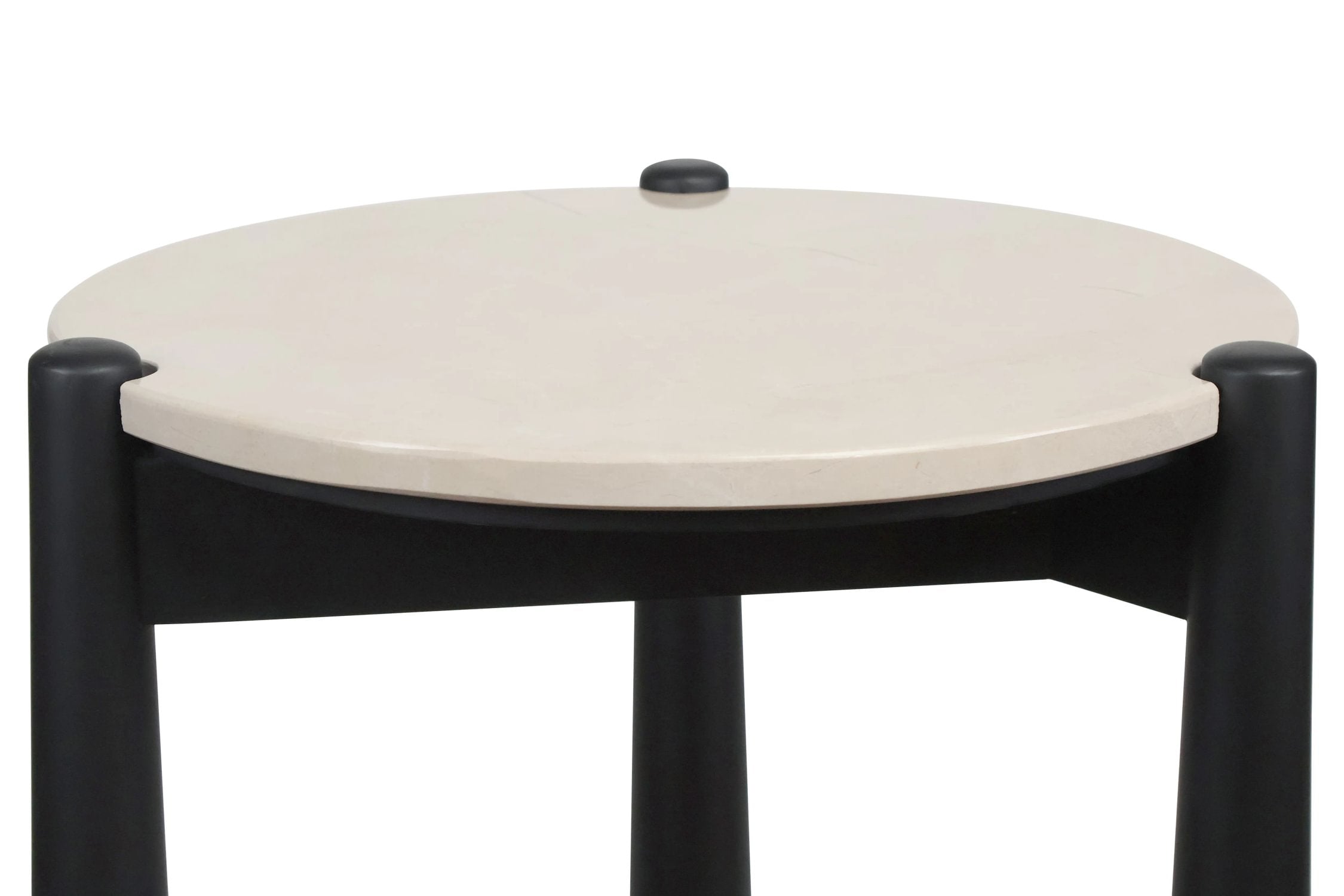 Portico Cream Marble Top & Mango Wood Side Table