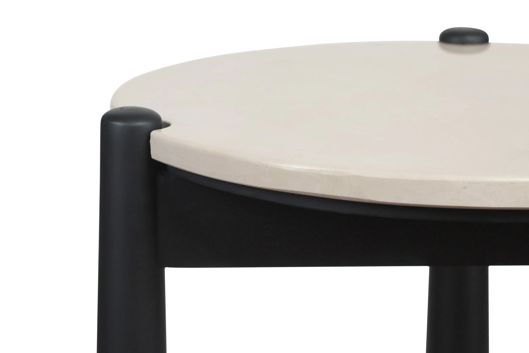 Portico Cream Marble Top & Mango Wood Side Table