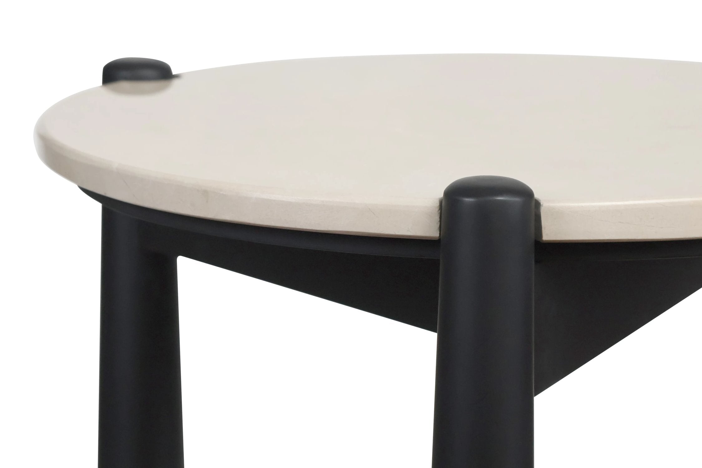 Portico Cream Marble Top & Mango Wood Side Table