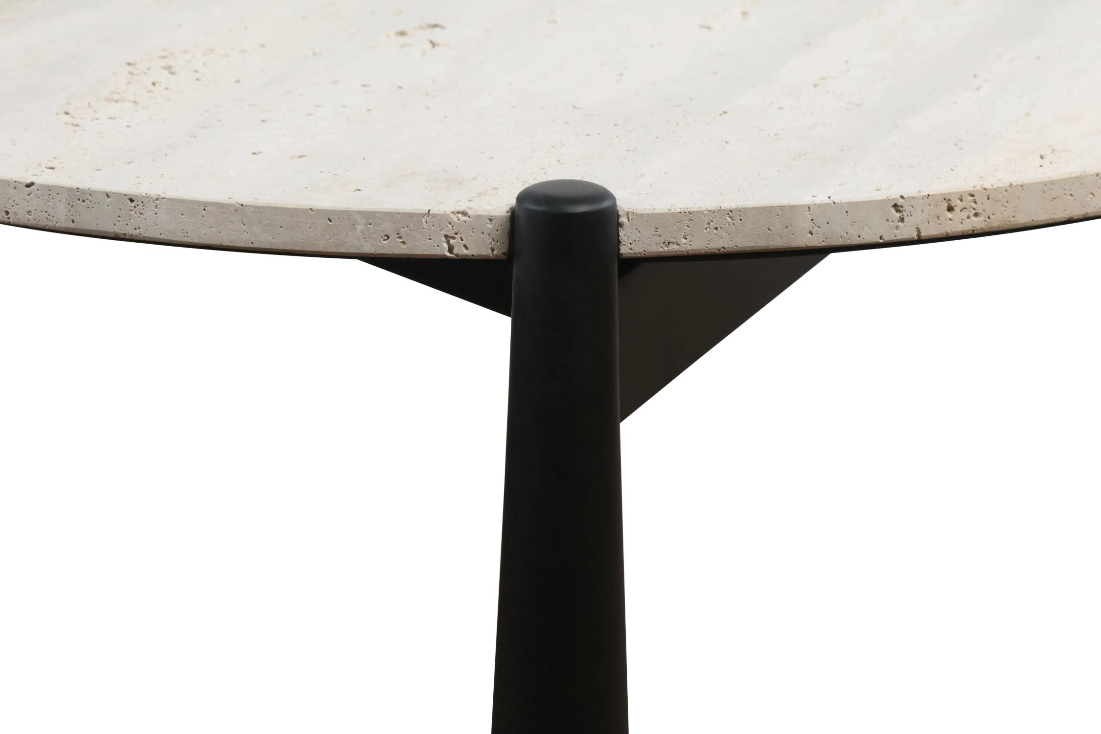 Portico Travertine Top & Black Finish Mango Wood Coffee Table
