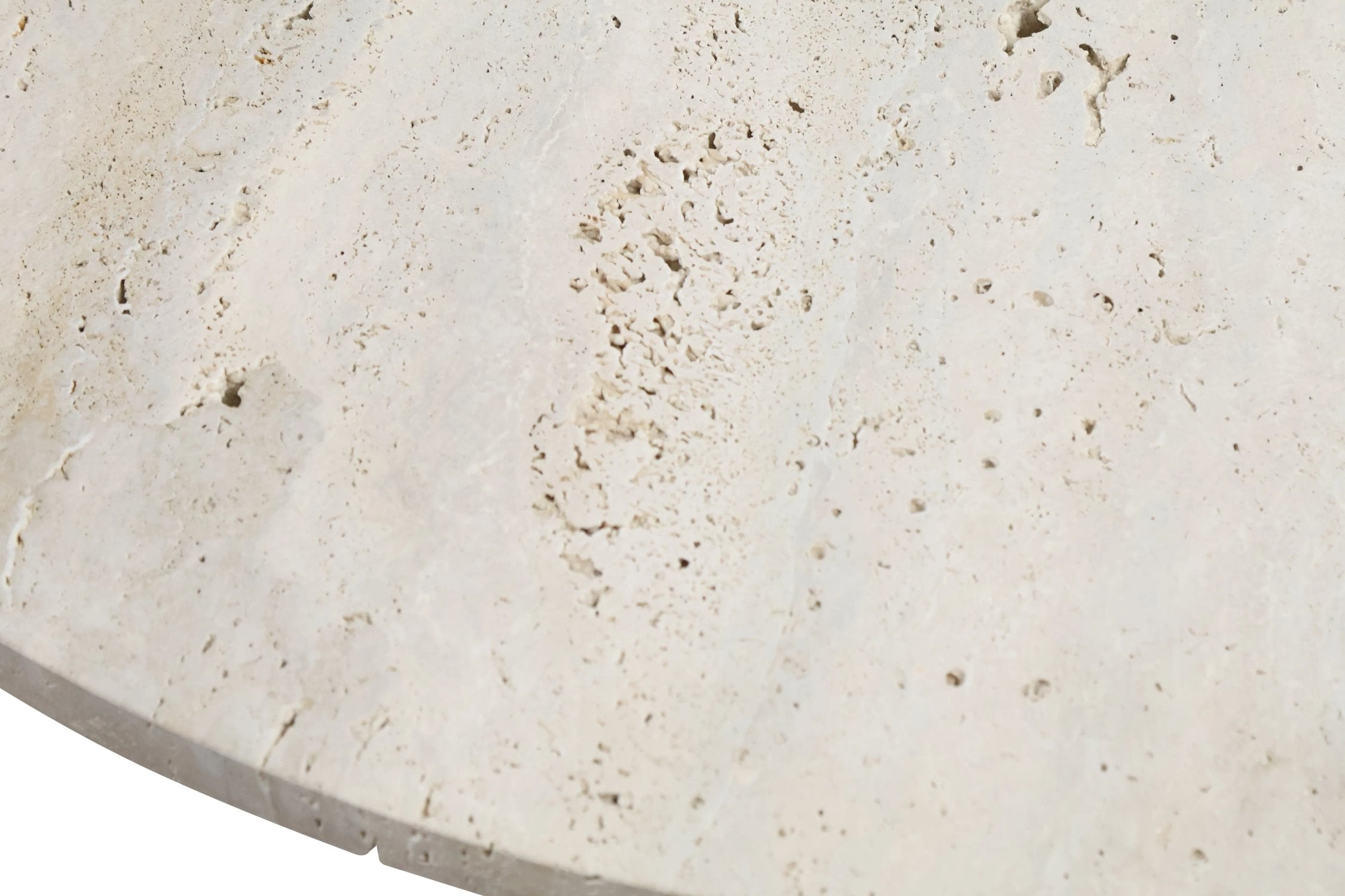 Portico Travertine Top & Black Finish Mango Wood Coffee Table