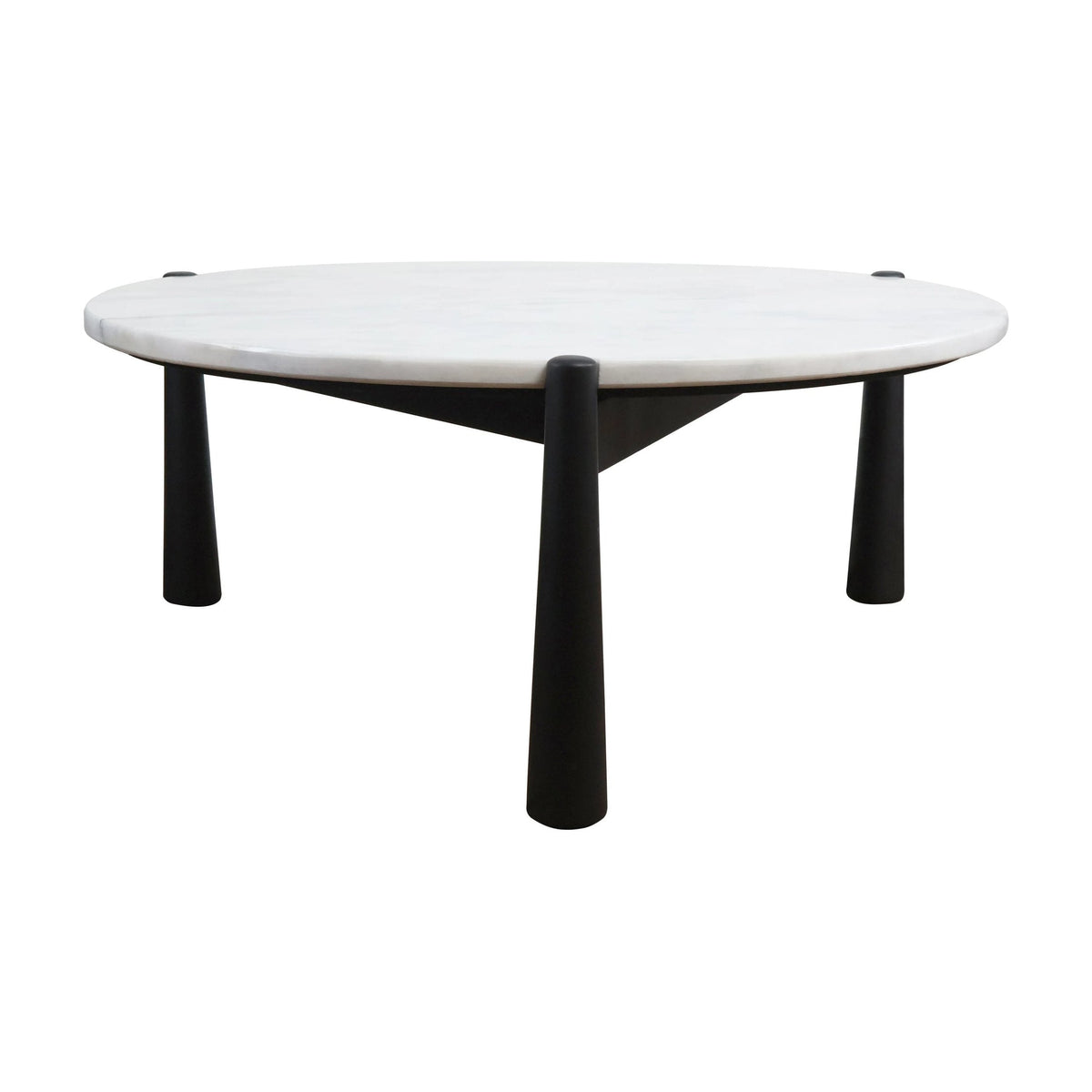 Portico White Marble Top & Black Finish Mango Wood Coffee Table