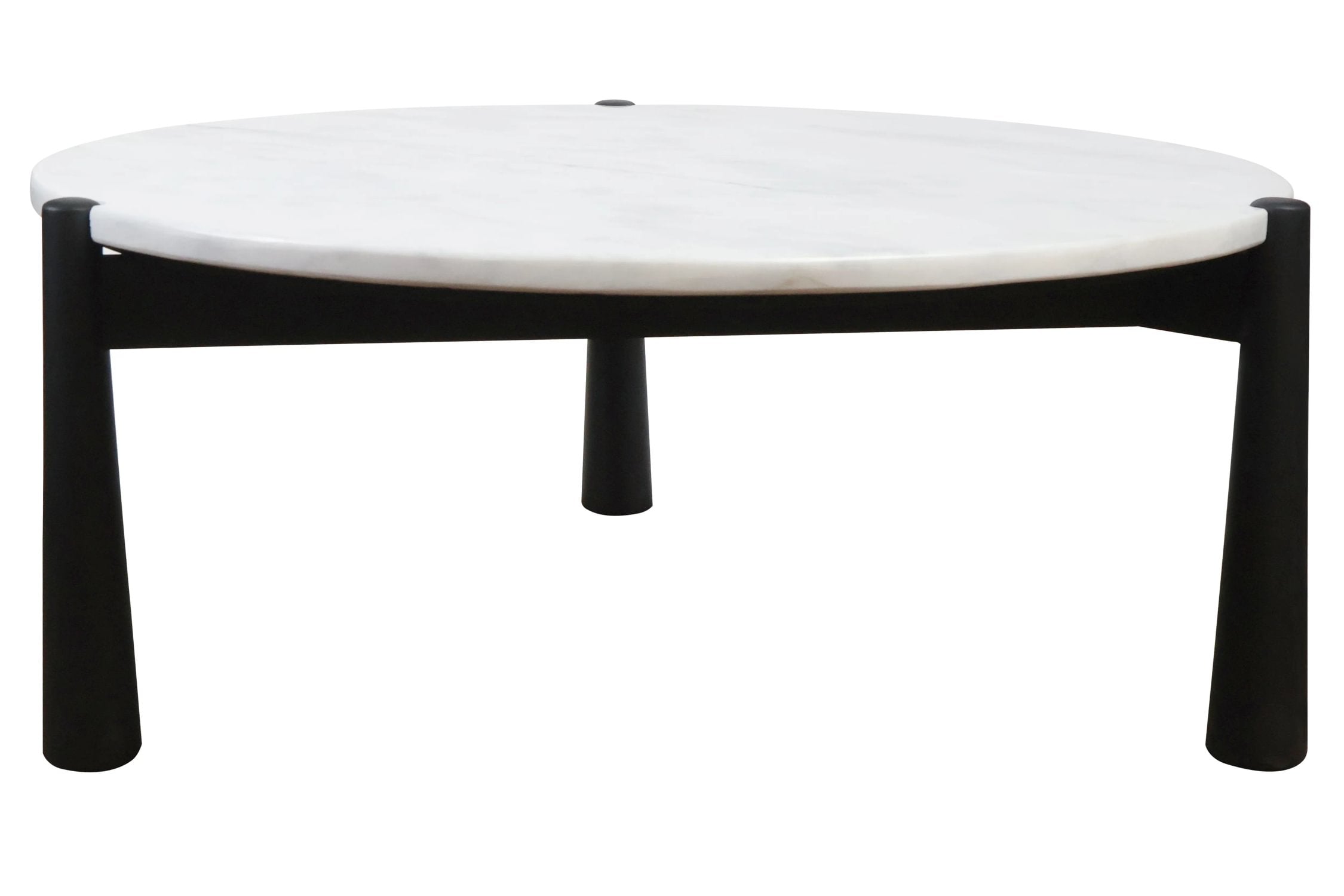 Portico White Marble Top & Black Finish Mango Wood Coffee Table