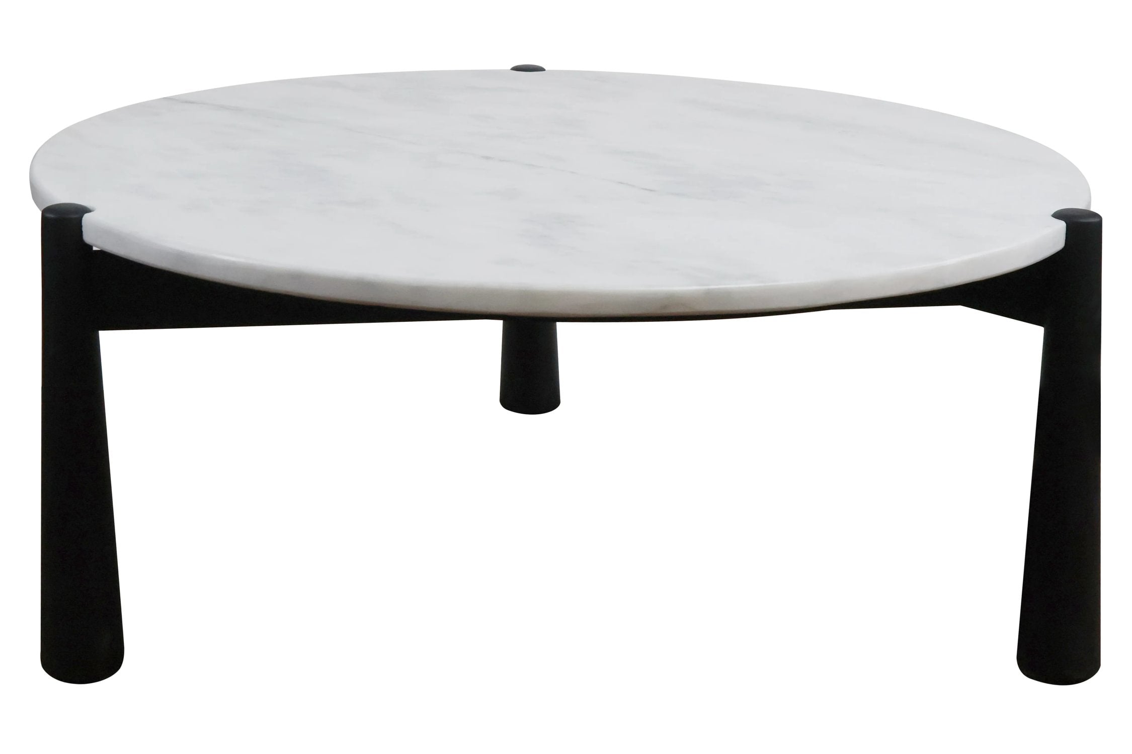 Portico White Marble Top & Black Finish Mango Wood Coffee Table