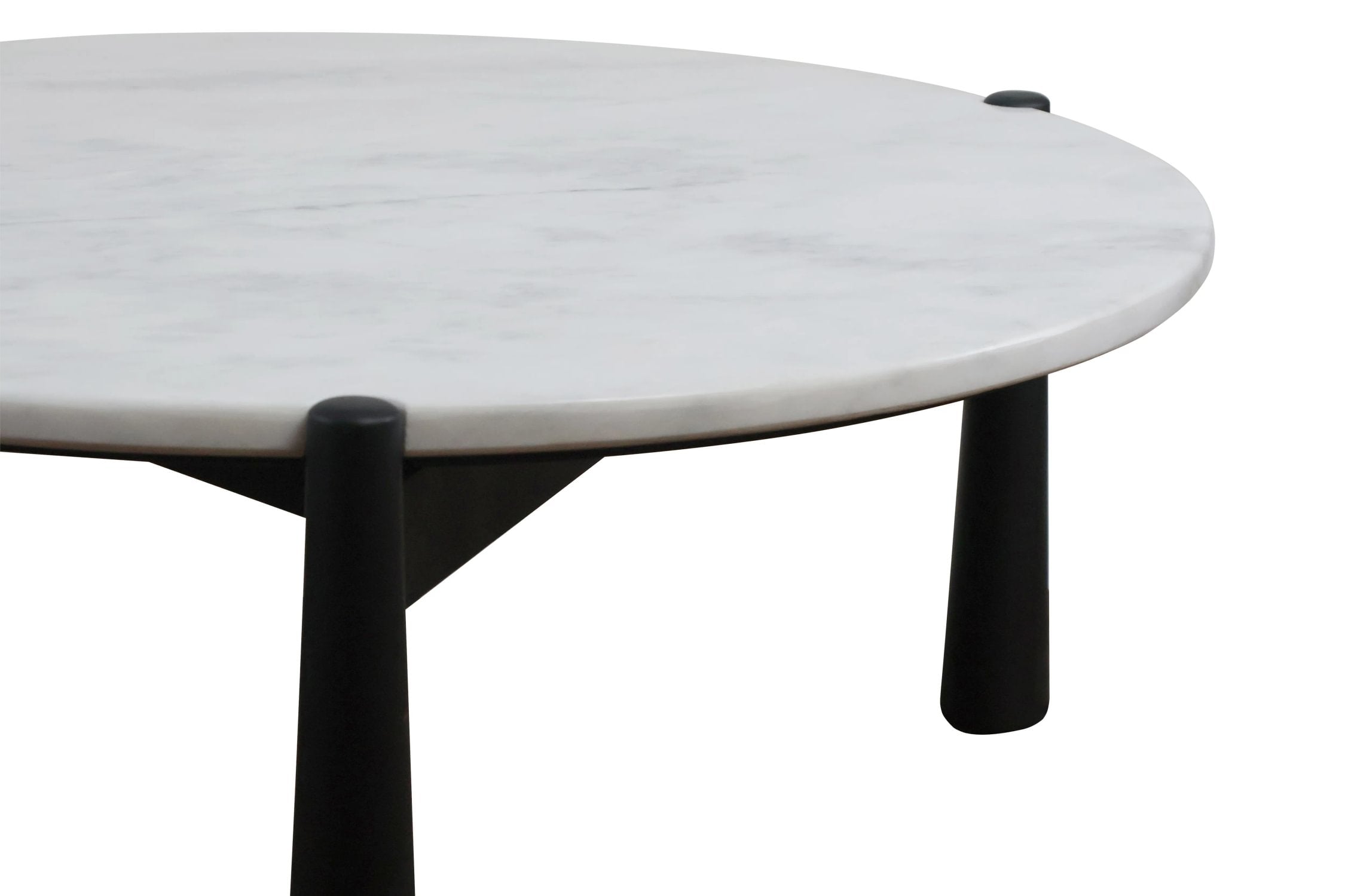 Portico White Marble Top & Black Finish Mango Wood Coffee Table