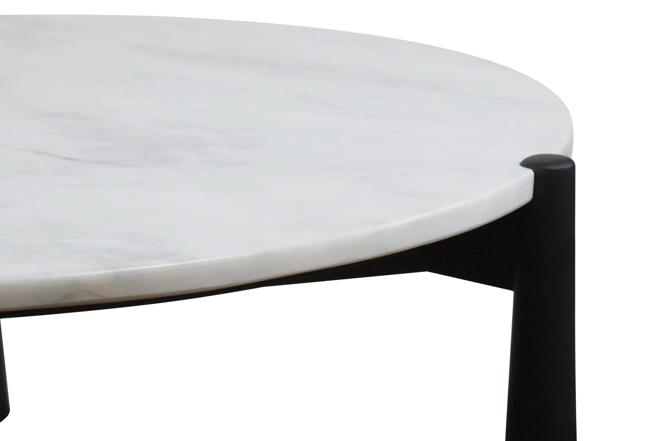 Portico White Marble Top & Black Finish Mango Wood Coffee Table