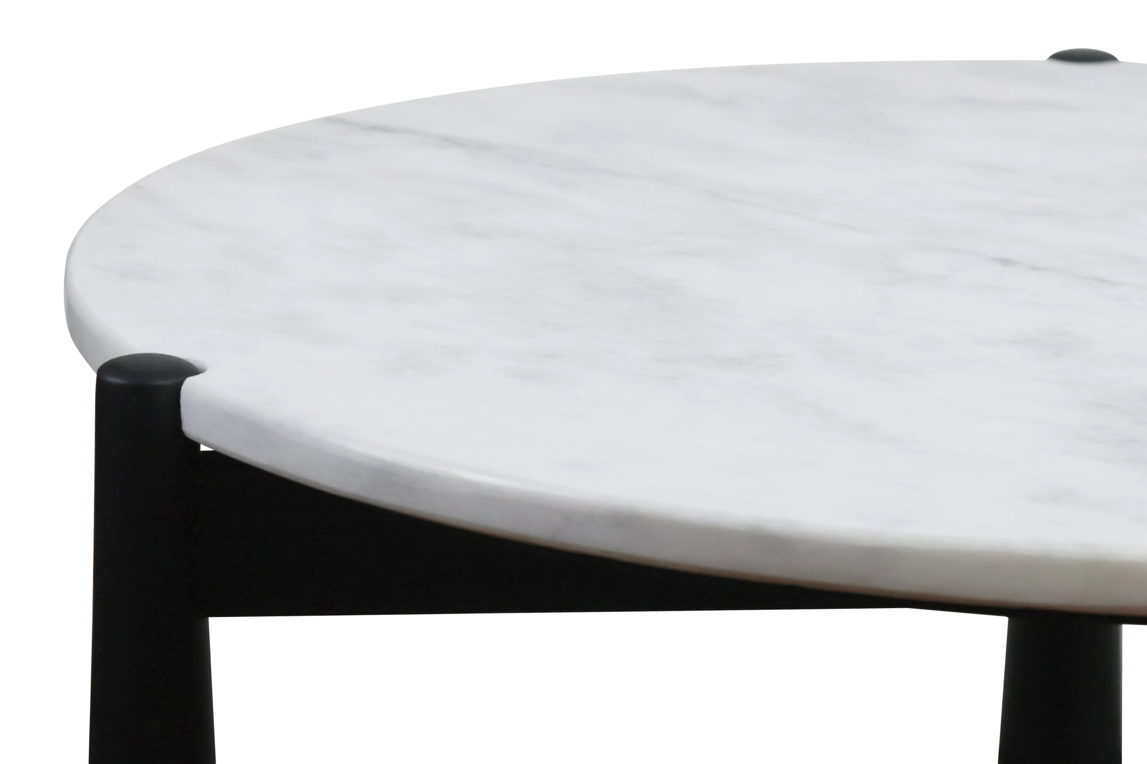 Portico White Marble Top & Black Finish Mango Wood Coffee Table