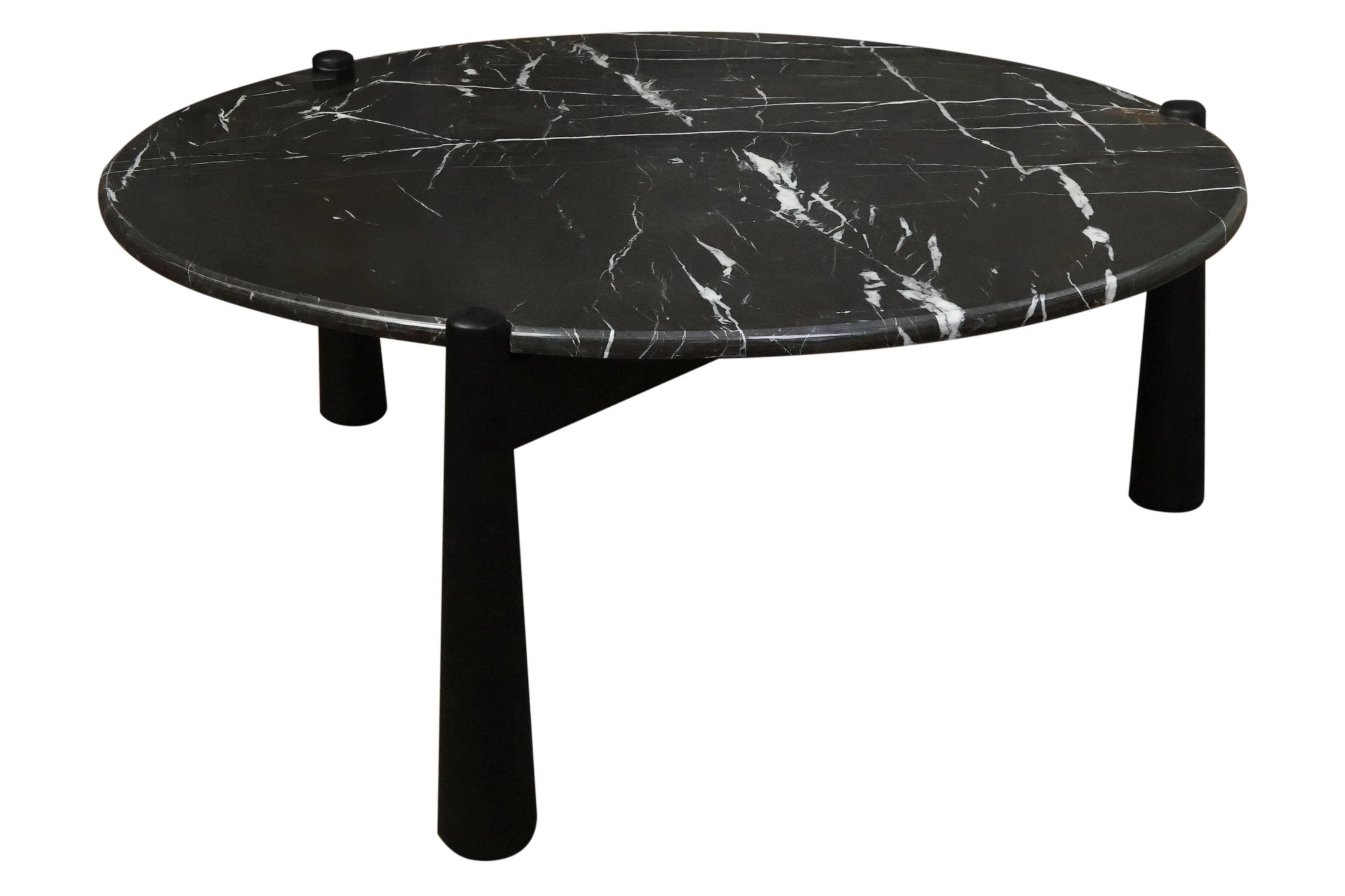 Portico Black & White Marble Top Mango Wood Coffee Table