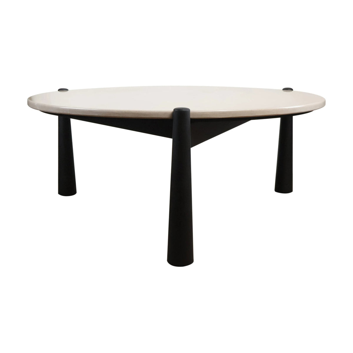 Portico Cream Marble Top & Black Mango Wood Coffee Table
