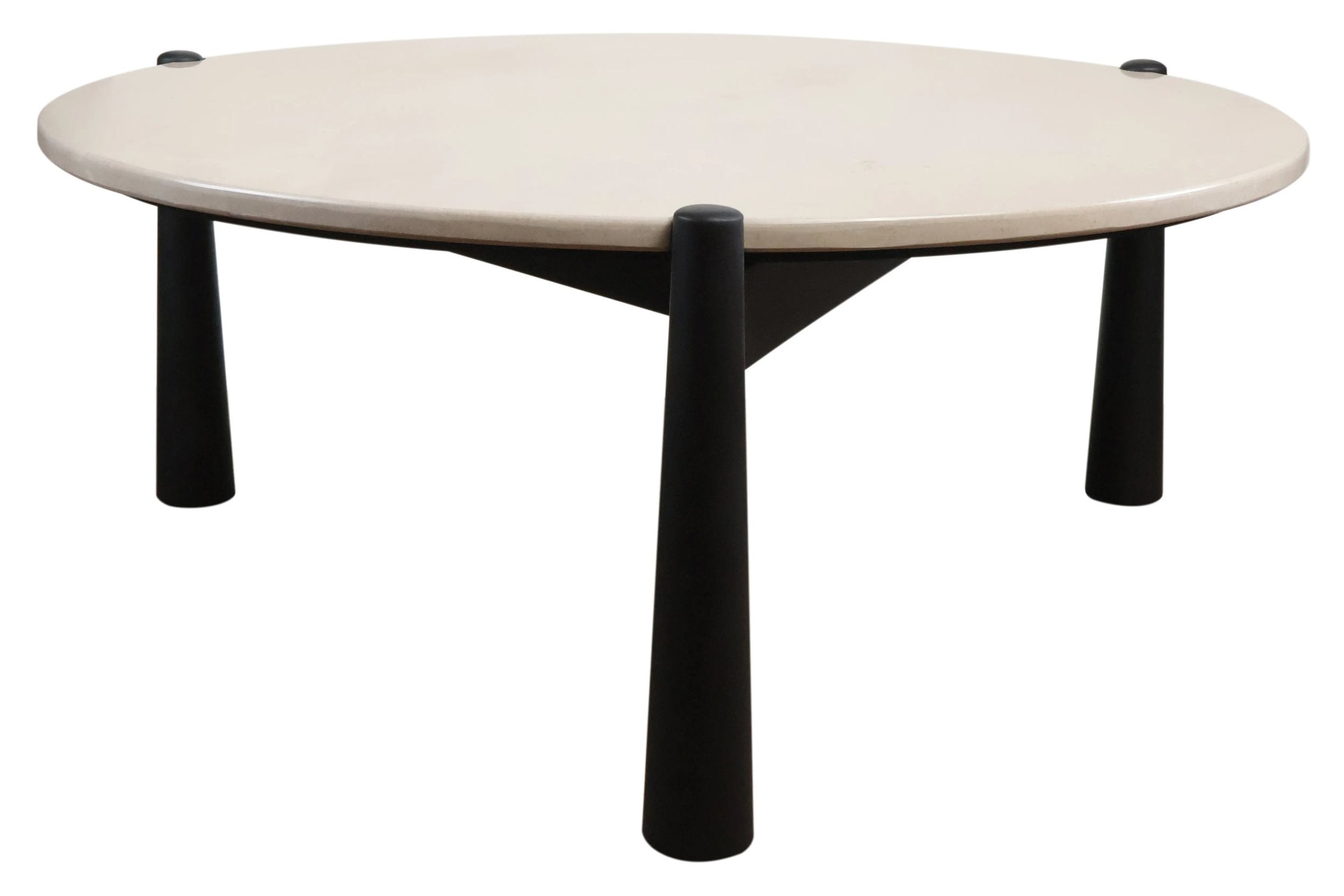 Portico Cream Marble Top & Black Mango Wood Coffee Table