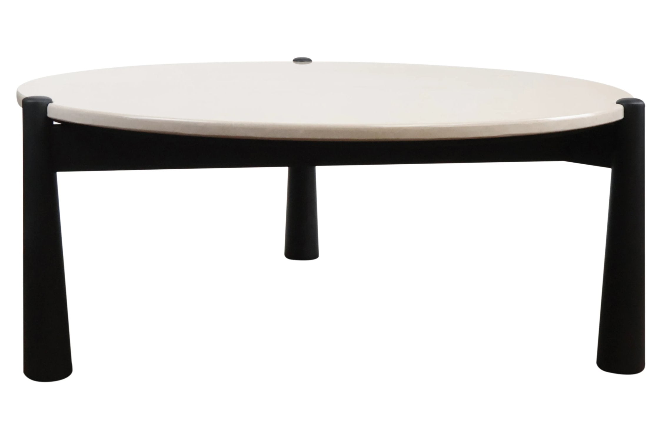 Portico Cream Marble Top & Black Mango Wood Coffee Table