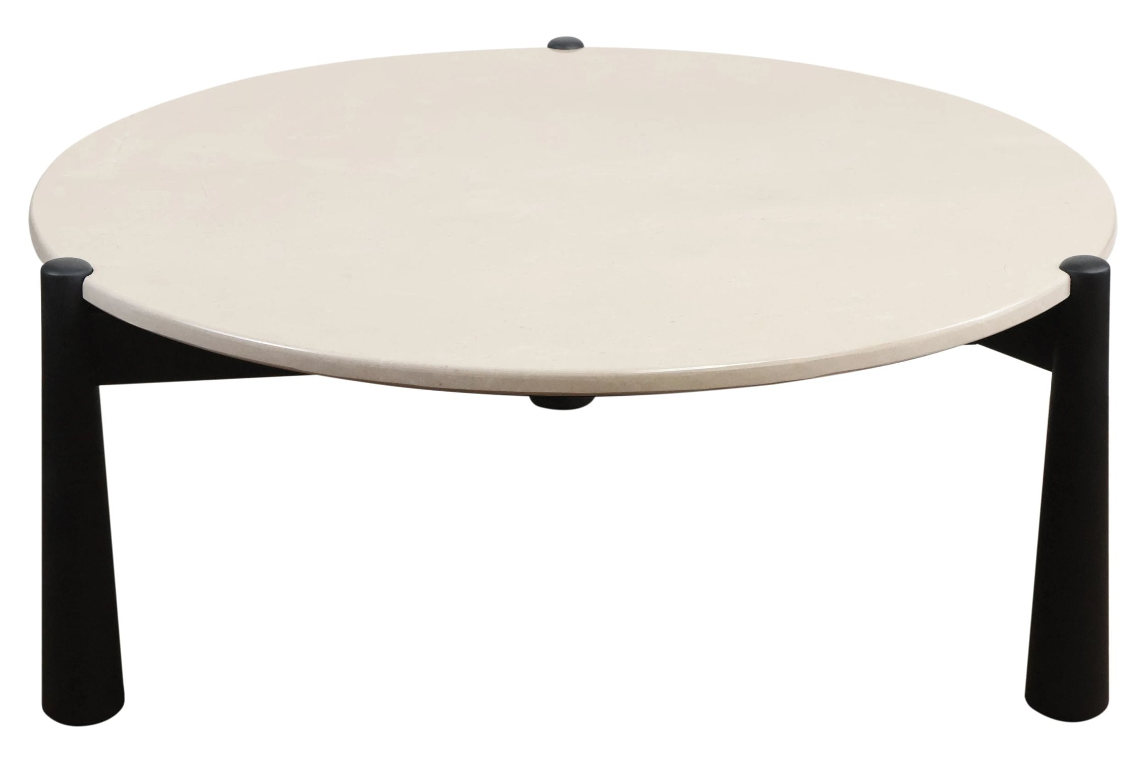 Portico Cream Marble Top & Black Mango Wood Coffee Table