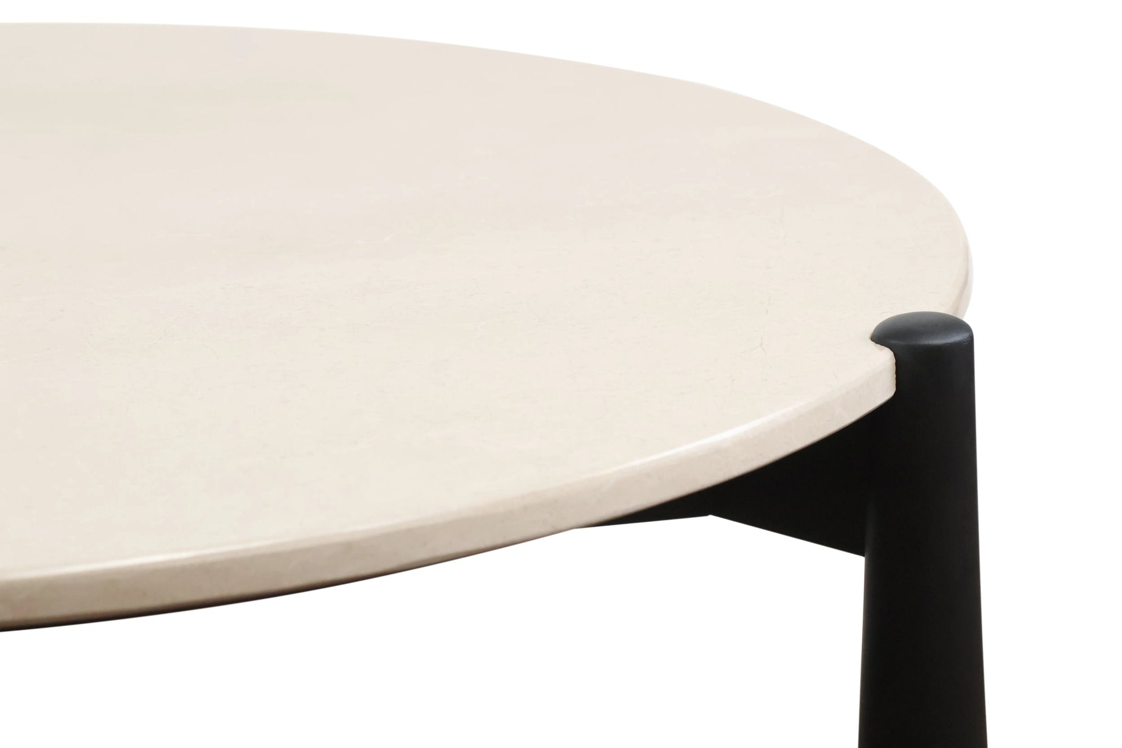 Portico Cream Marble Top & Black Mango Wood Coffee Table