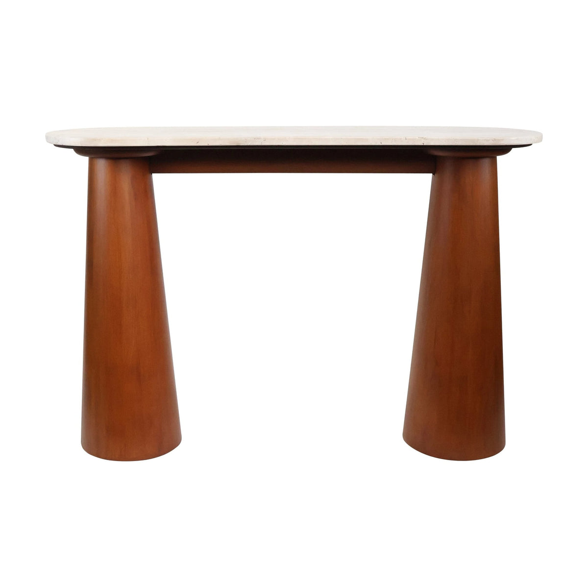 Arcade Travertine Top & Brown Mango Wood Console Table