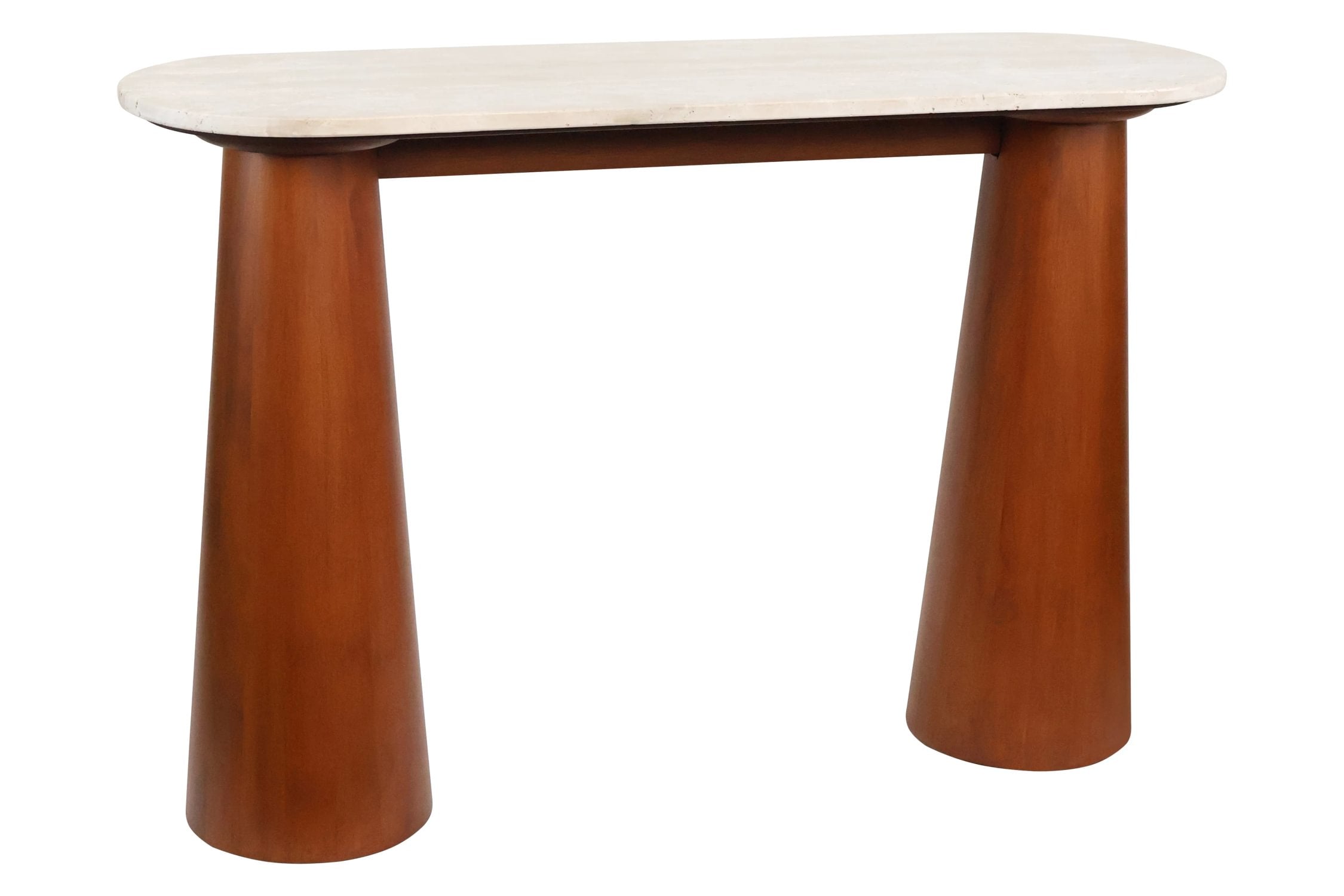 Arcade Travertine Top & Brown Mango Wood Console Table