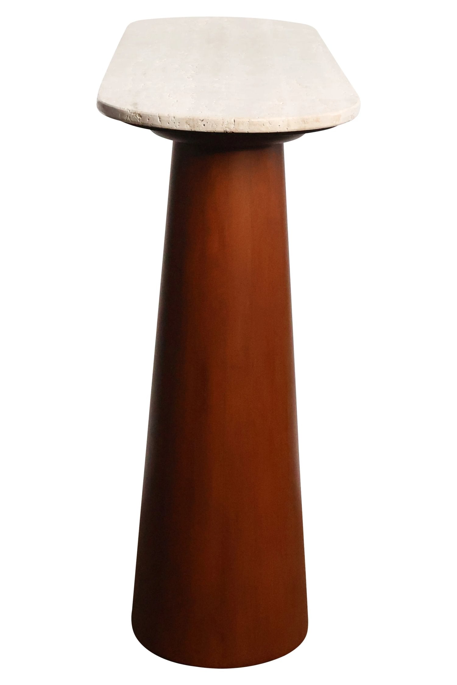 Arcade Travertine Top & Brown Mango Wood Console Table