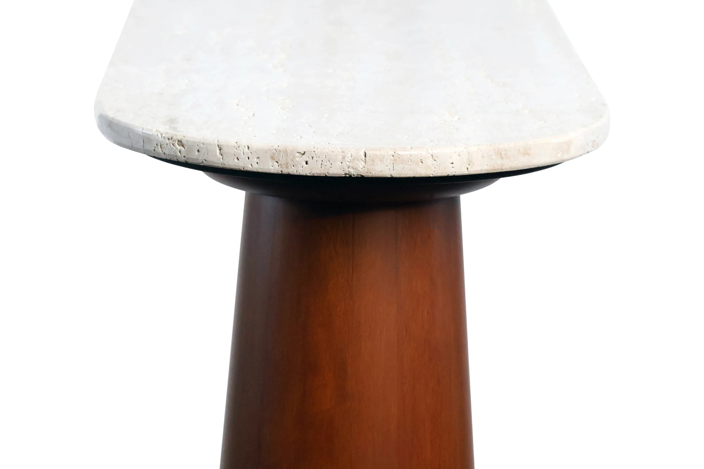 Arcade Travertine Top & Brown Mango Wood Console Table