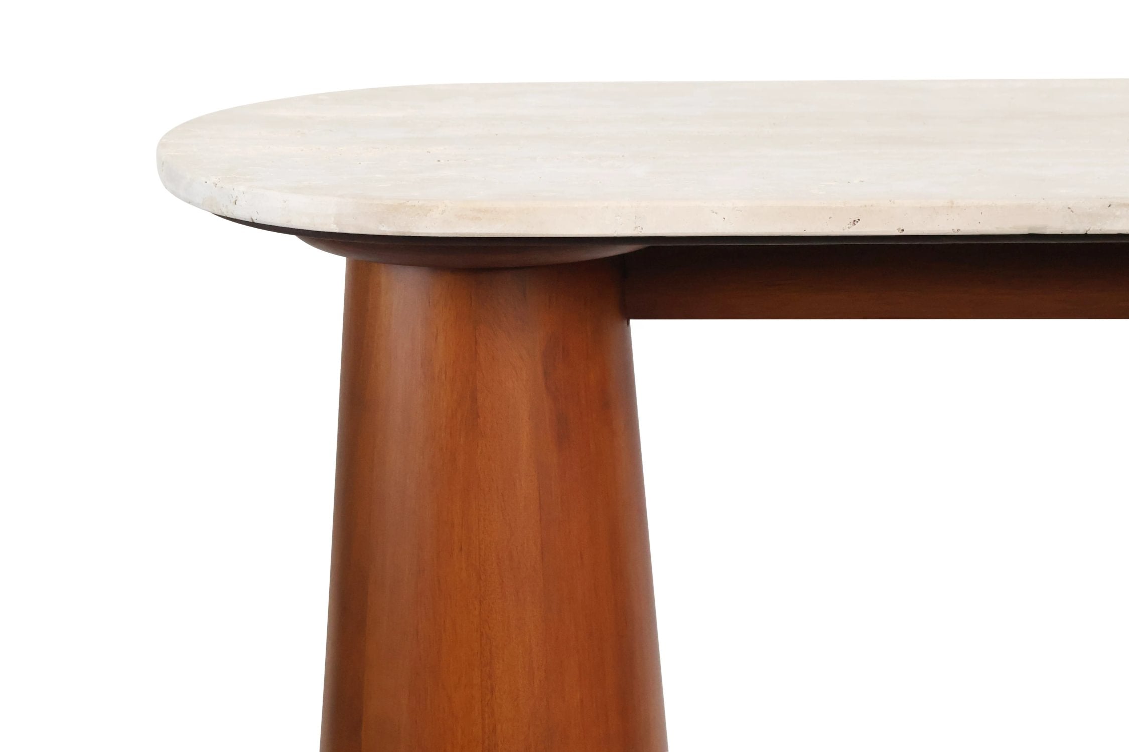 Arcade Travertine Top & Brown Mango Wood Console Table