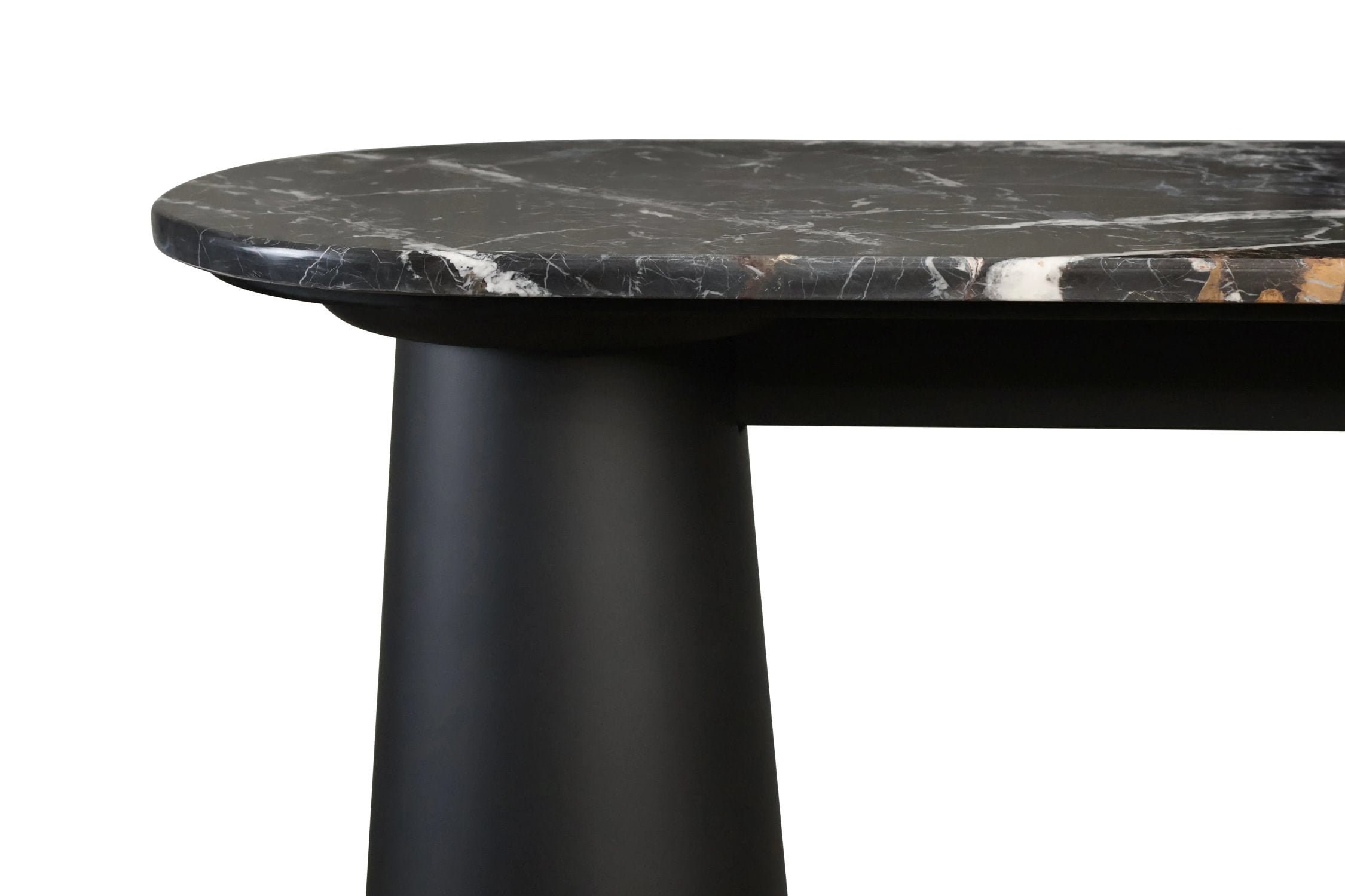 Arcade Black & White Marble Top Mango Wood Console Table