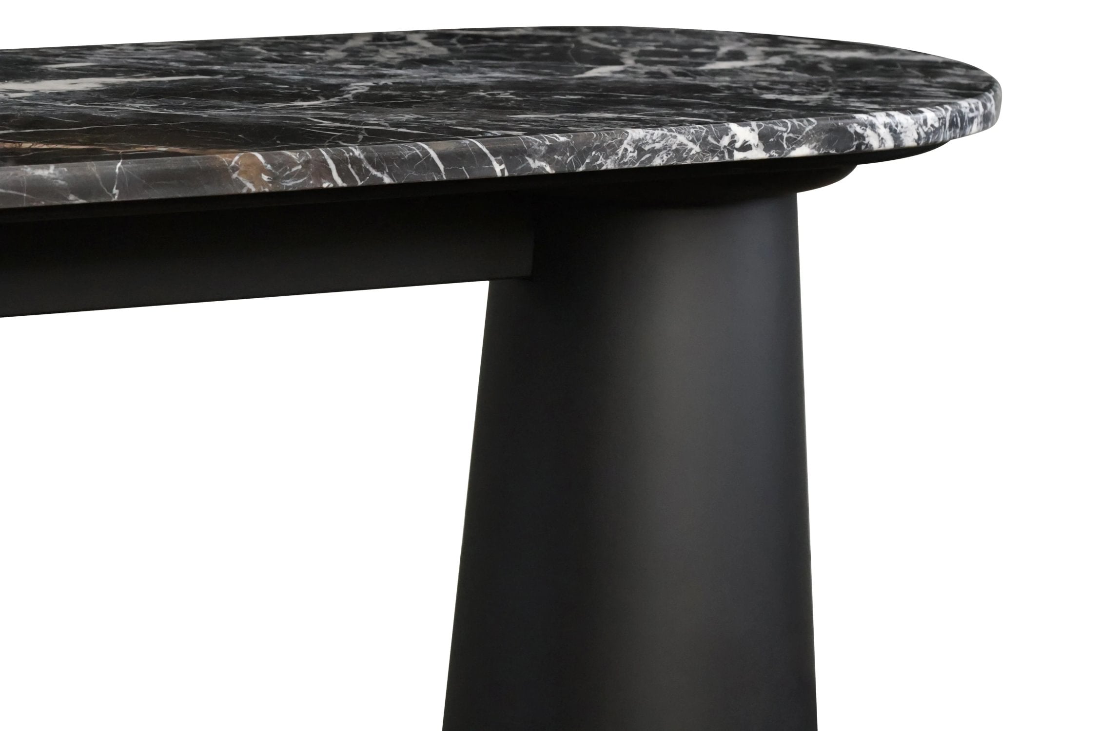 Arcade Black & White Marble Top Mango Wood Console Table