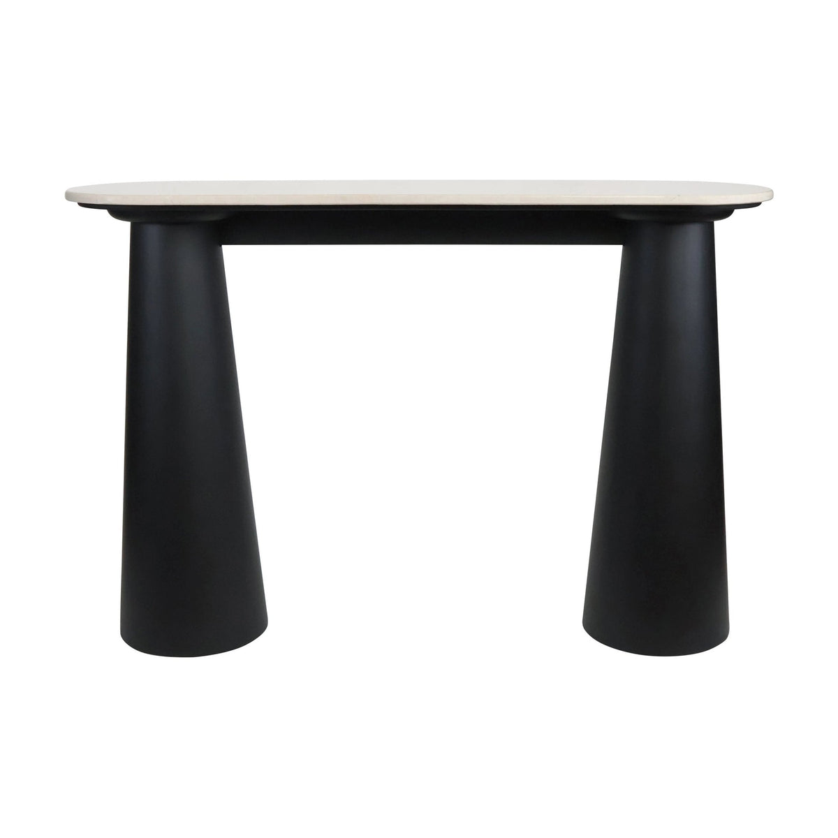 Arcade Cream Marble Top & Black Mango Wood Console Table