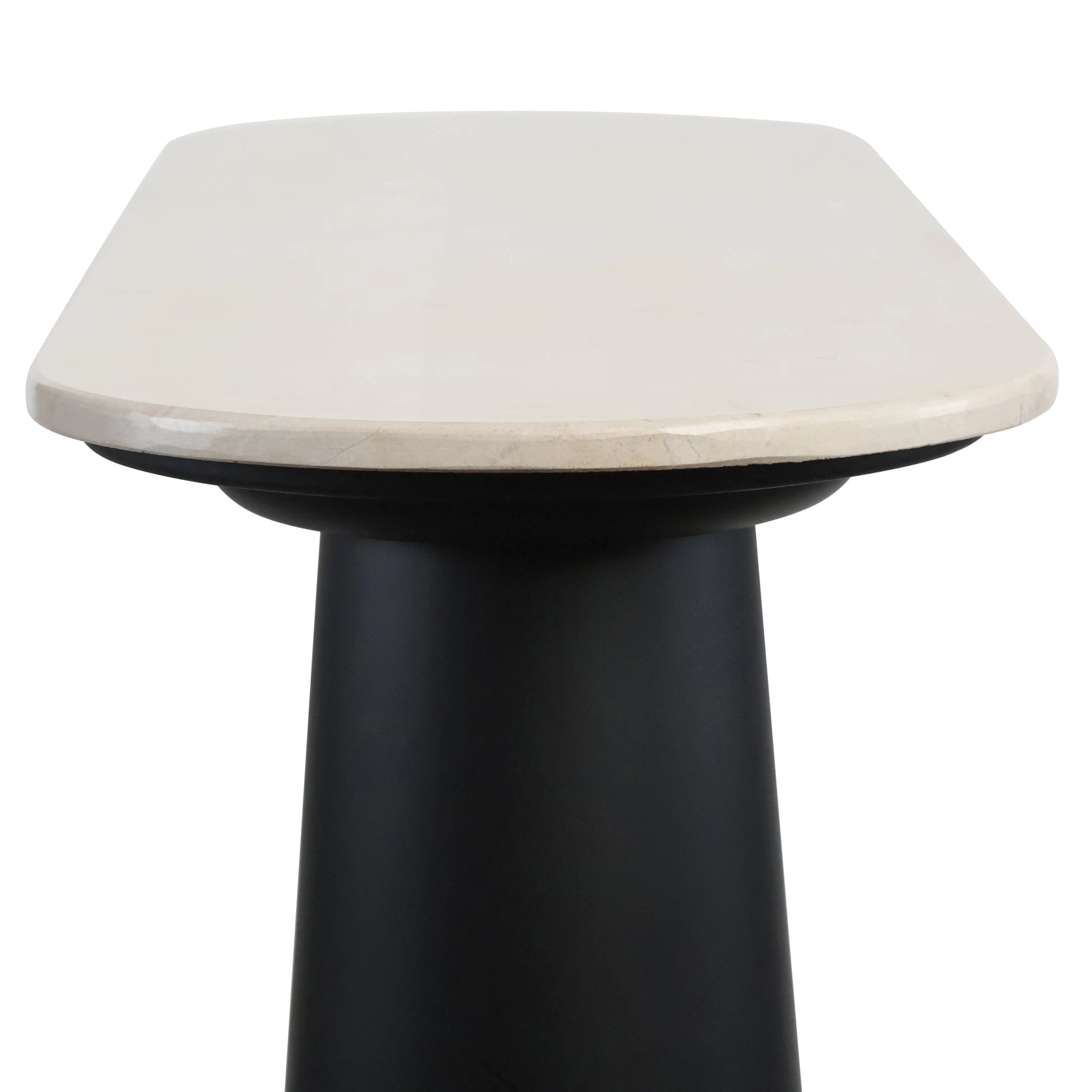 Arcade Cream Marble Top & Black Mango Wood Console Table