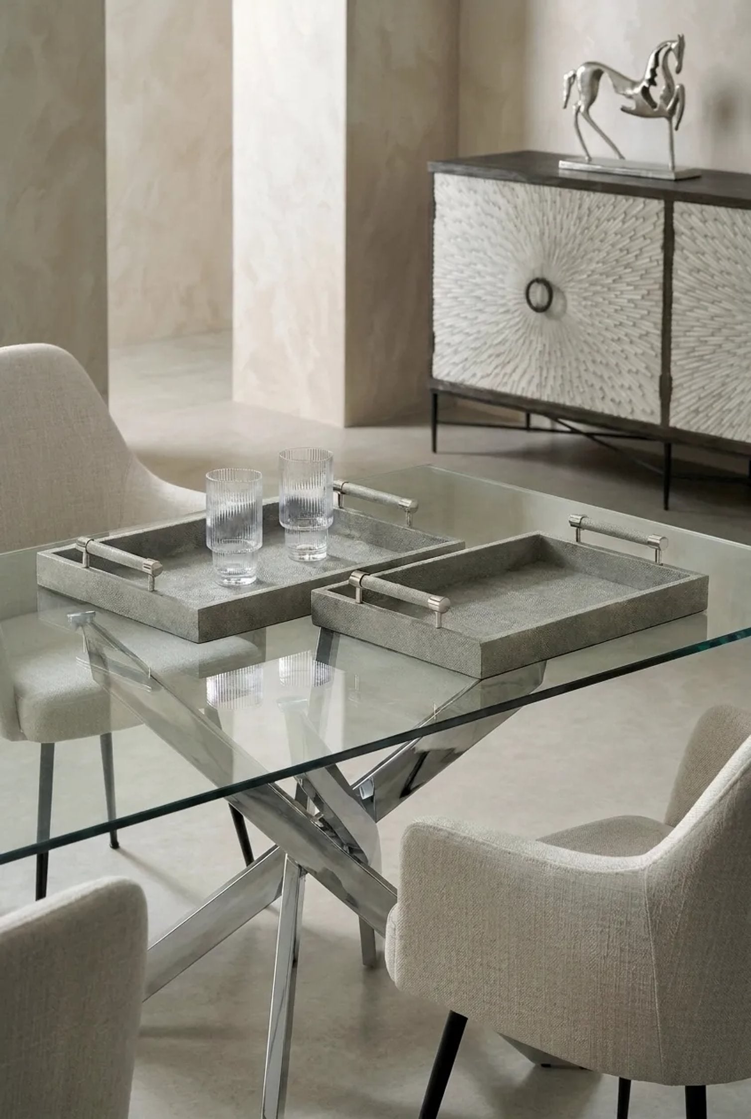 Set of 2 Belgravia Grey Trays